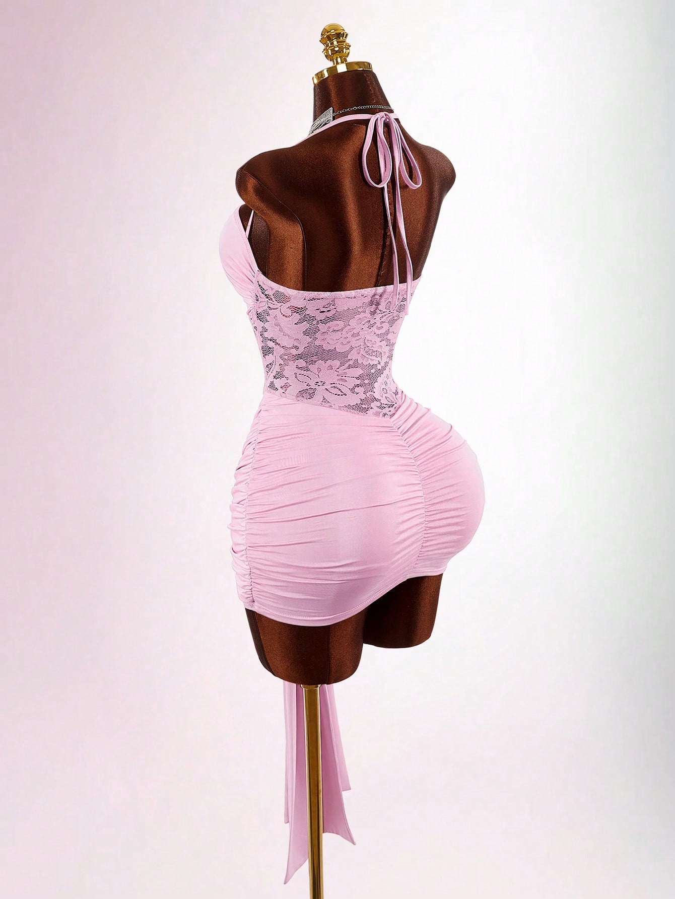 Amplova Romantic Yellow Spring Vacation Halter Front Twist V-Neck