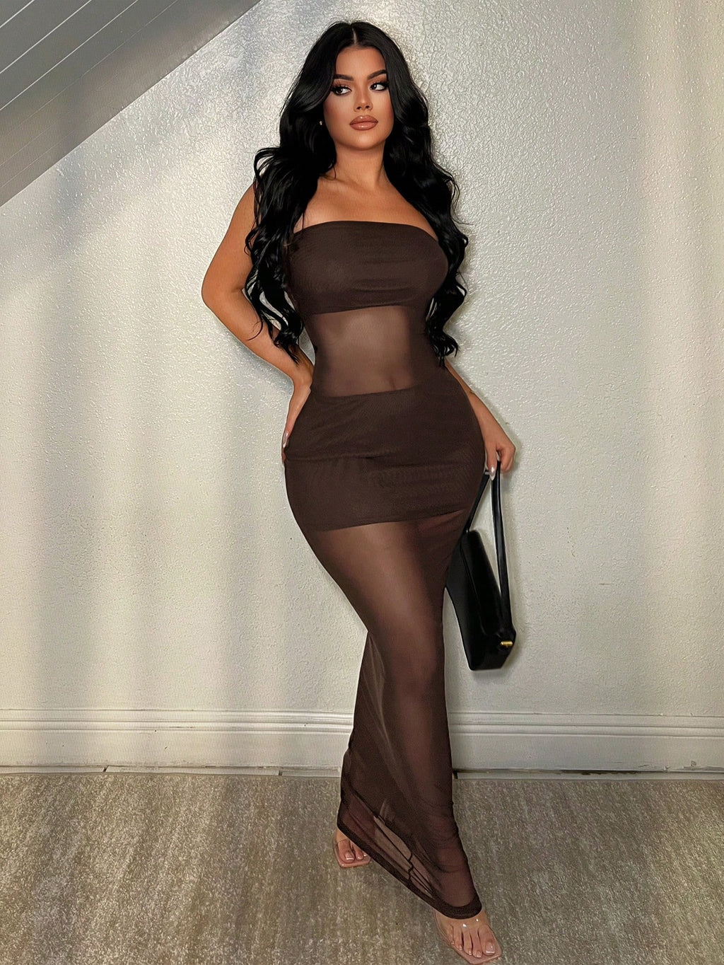 SXY Sleeveless Sexy Mesh Sheer Dress,Dresses For Women Summer