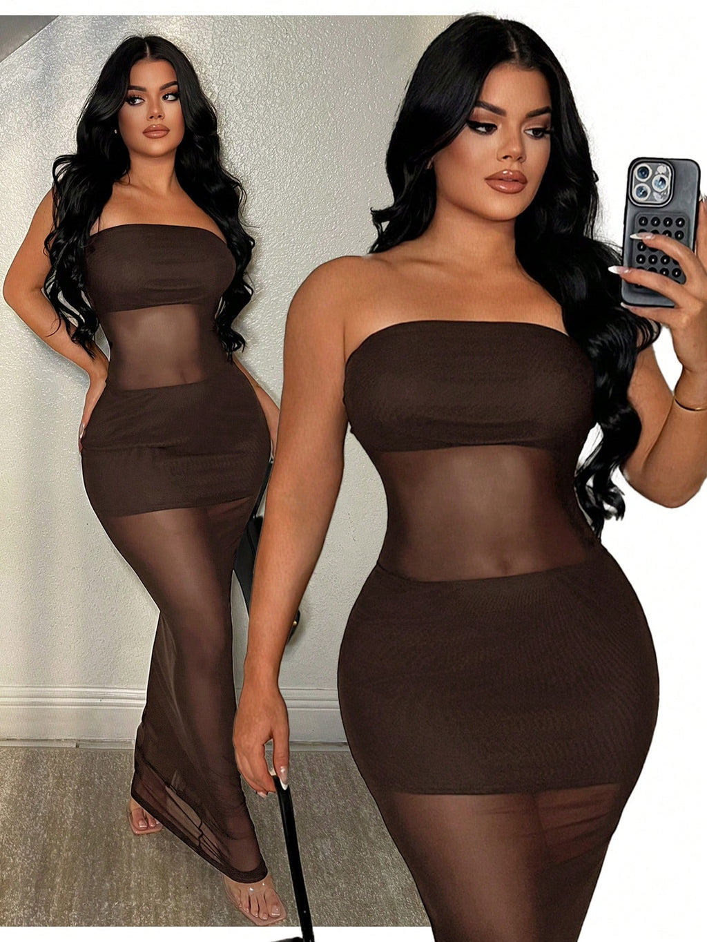 SXY Sleeveless Sexy Mesh Sheer Dress,Dresses For Women Summer