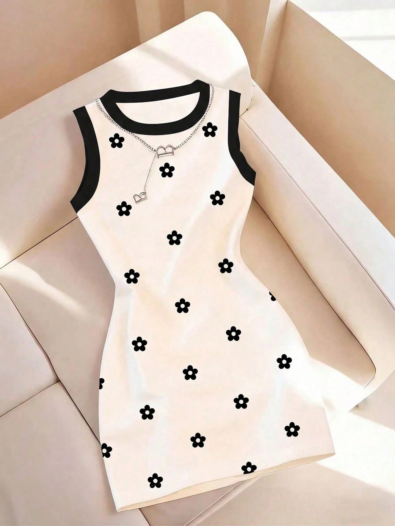 Resyla Casual Vintage Khaki & Light Color Floral Print Dress