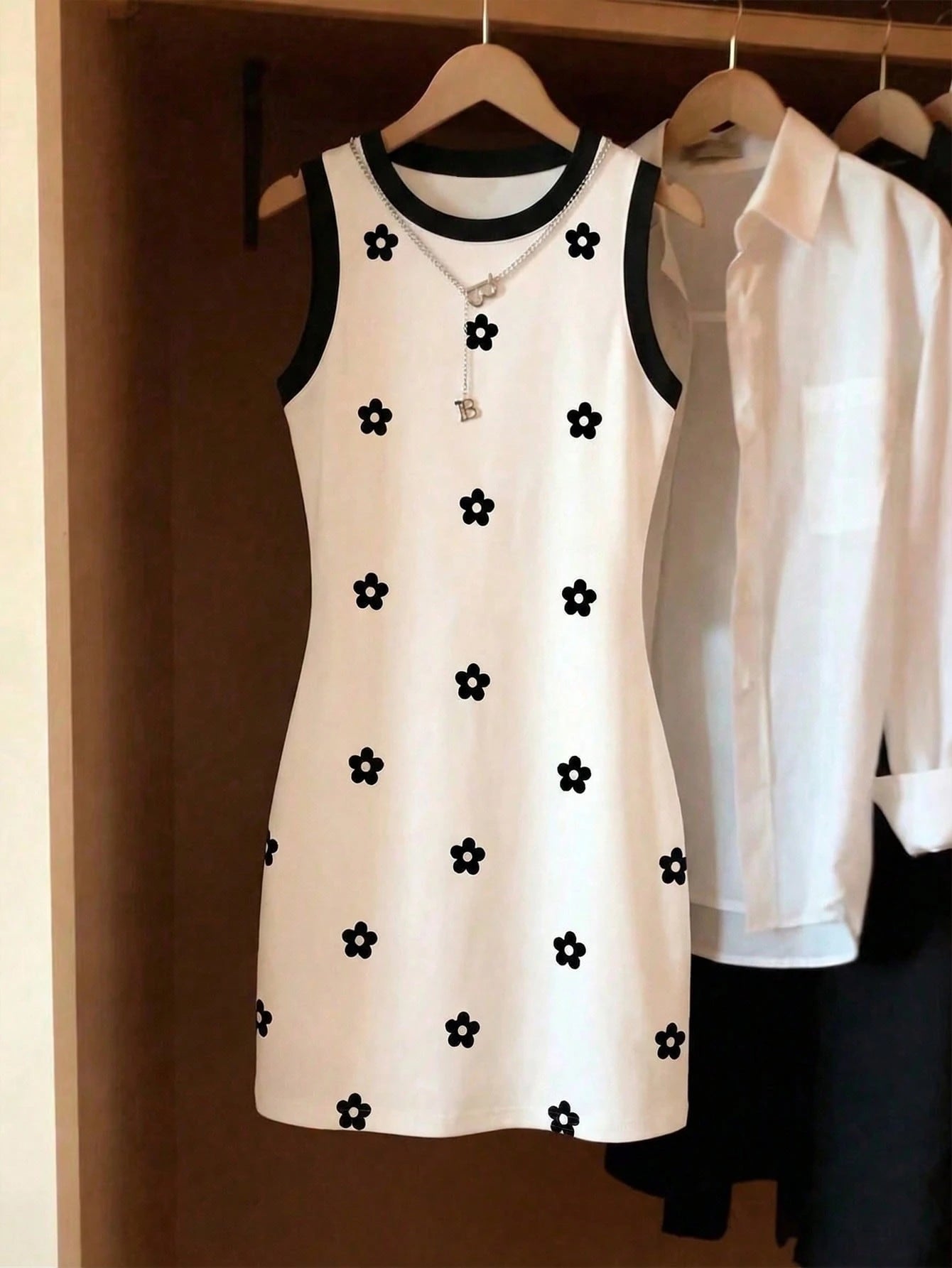 Resyla Casual Vintage Khaki & Light Color Floral Print Dress