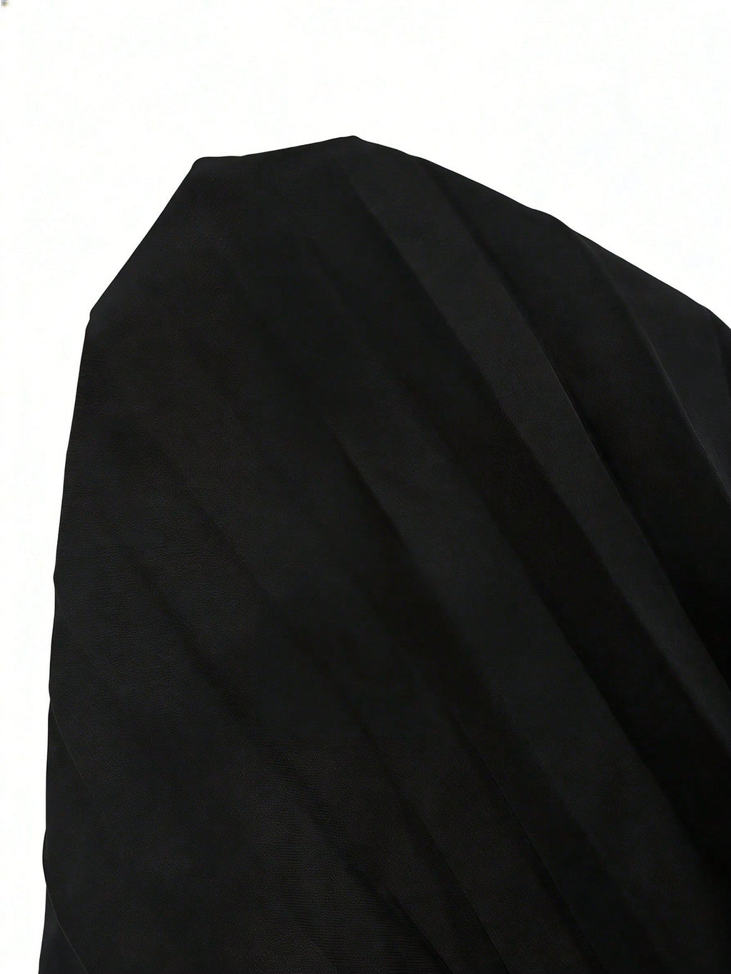 Elenzga New V-Neck Ruffle Sleeve Woven Solid Color Metal Decor