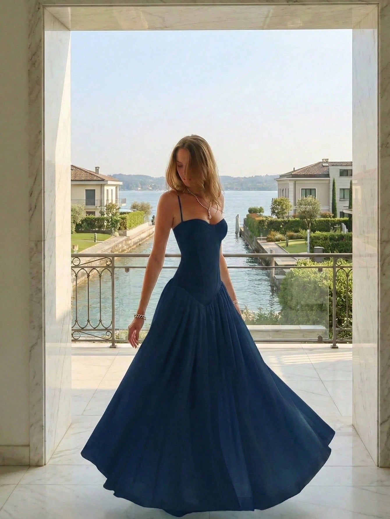 Elegant Romantic Pleated Midi Dress, Suitable For Casual, Date,