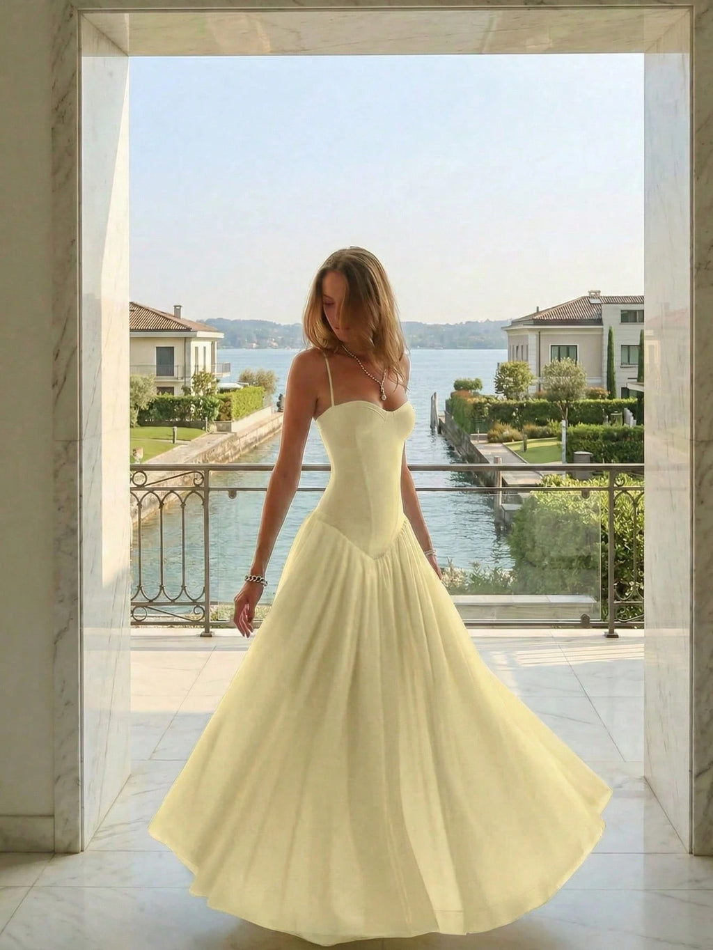 Elegant Romantic Pleated Midi Dress, Suitable For Casual, Date,