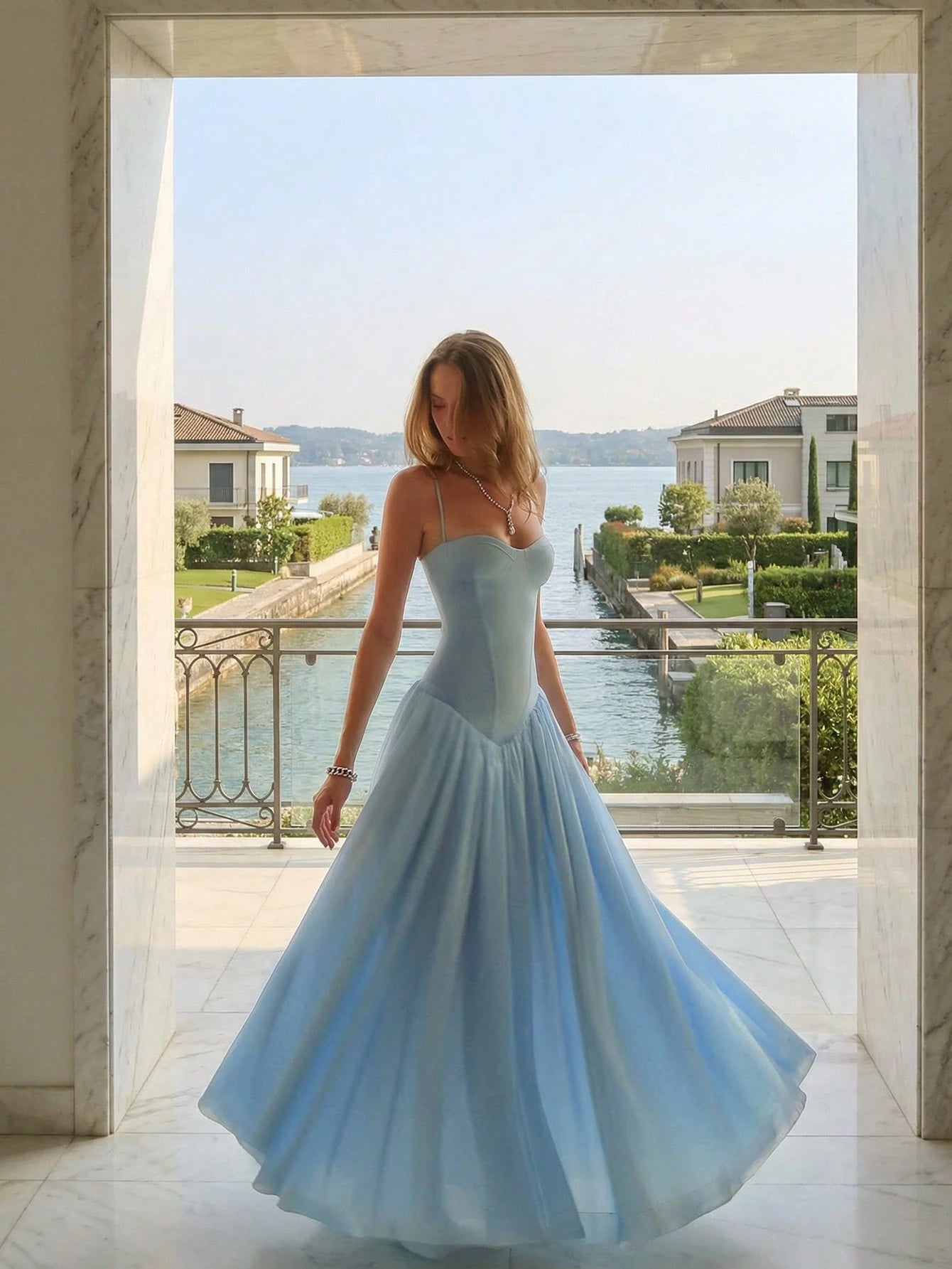 Elegant Romantic Pleated Midi Dress, Suitable For Casual, Date,