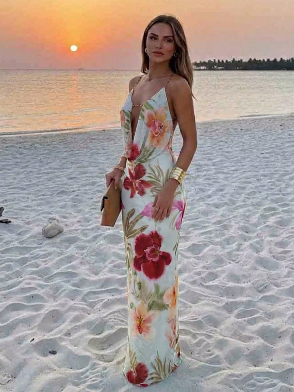 Aloruh Sexy Floral Print Backless Dress, Summer,Summer Dresses For Women - image 15