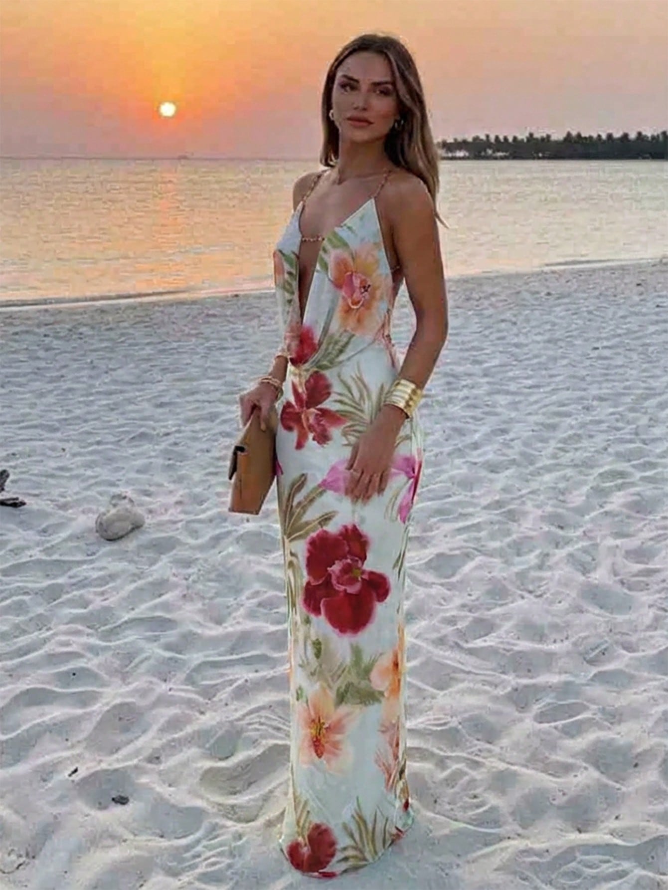 Aloruh Sexy Floral Print Backless Dress, Summer,Summer Dresses For Women - image 15
