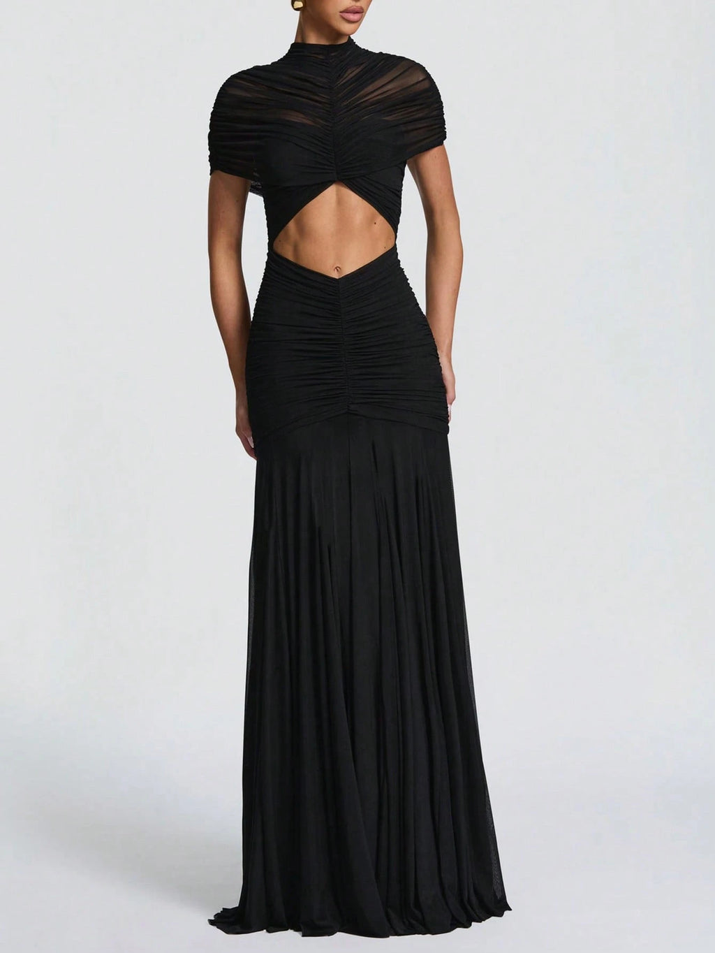 Double-Layer Mesh Elegant & Fashionable Wedding Dress, Sexy Pleated Dress