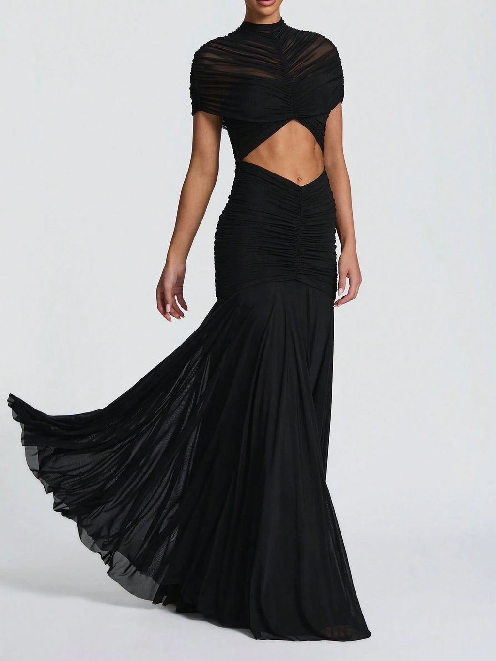 Double-Layer Mesh Elegant & Fashionable Wedding Dress, Sexy Pleated Dress - image 4