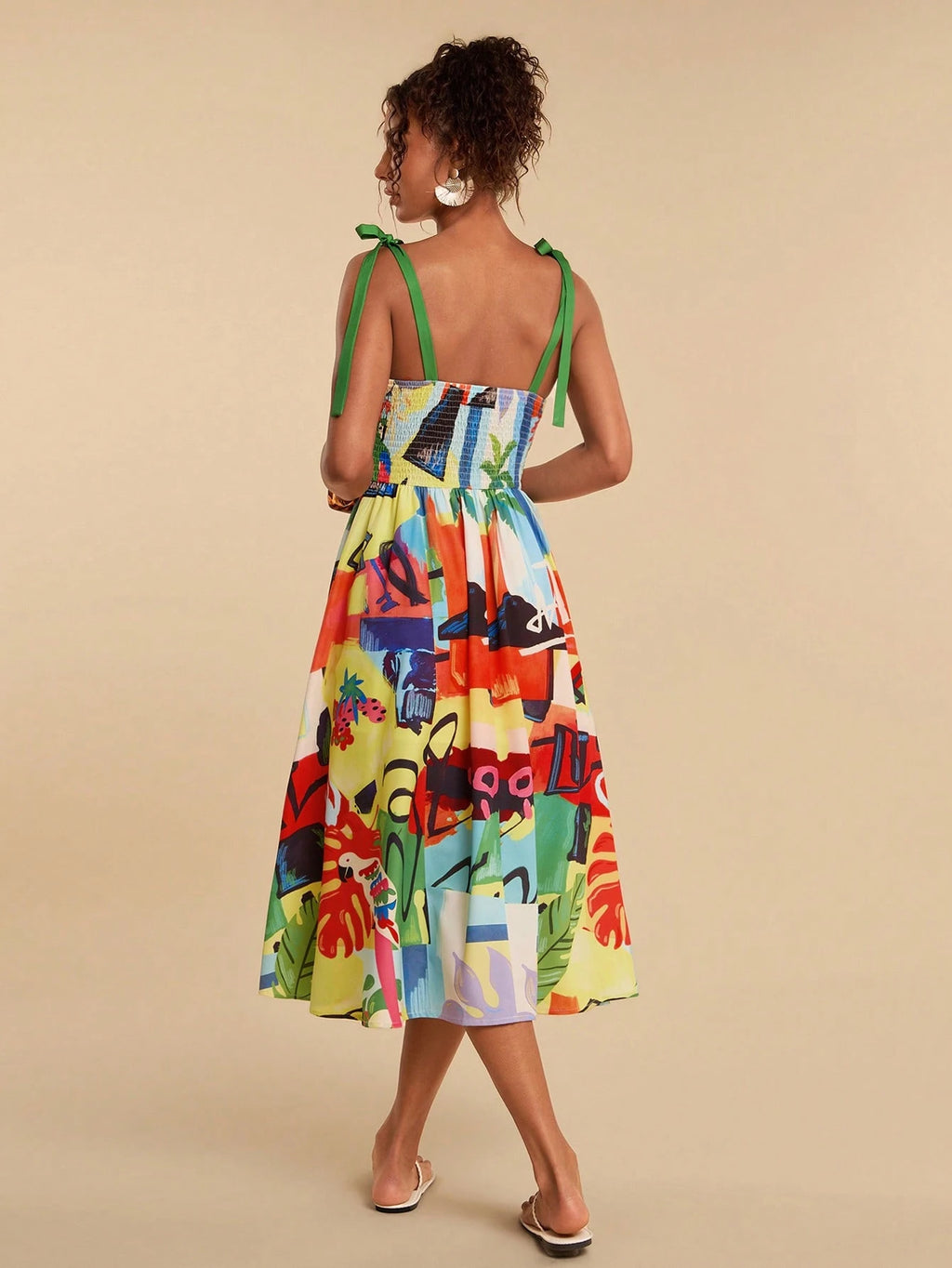 Travachic Vacation Woven Printed Spaghetti Strap Midi Dress For Women - image 14