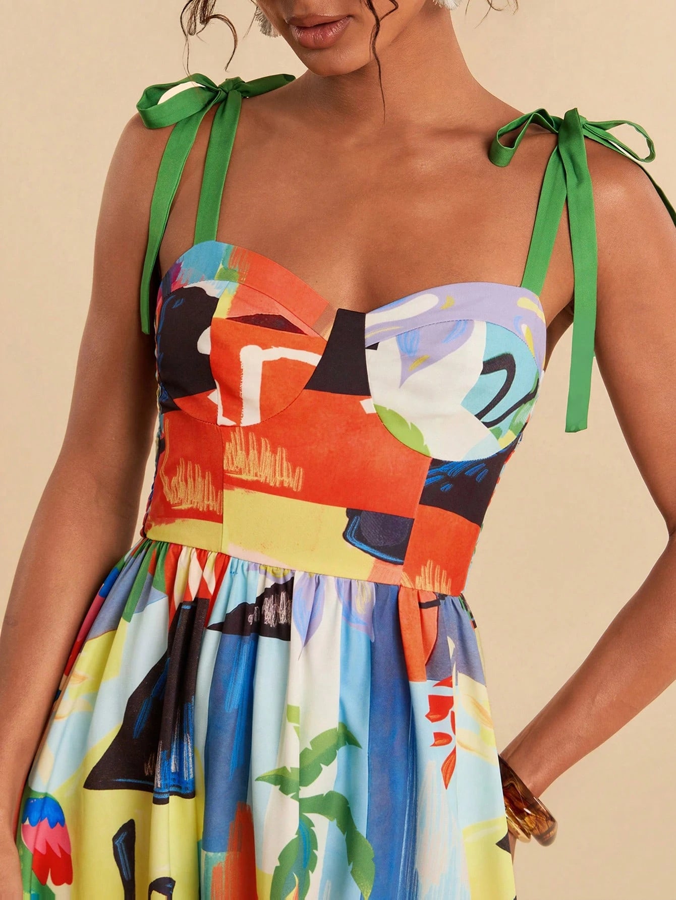 Travachic Vacation Woven Printed Spaghetti Strap Midi Dress For Women - image 11