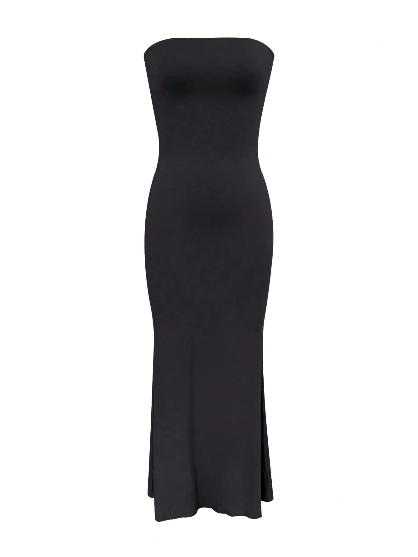 LovelyWholesale Women's Sexy Strapless Slimming Sheer Long Black