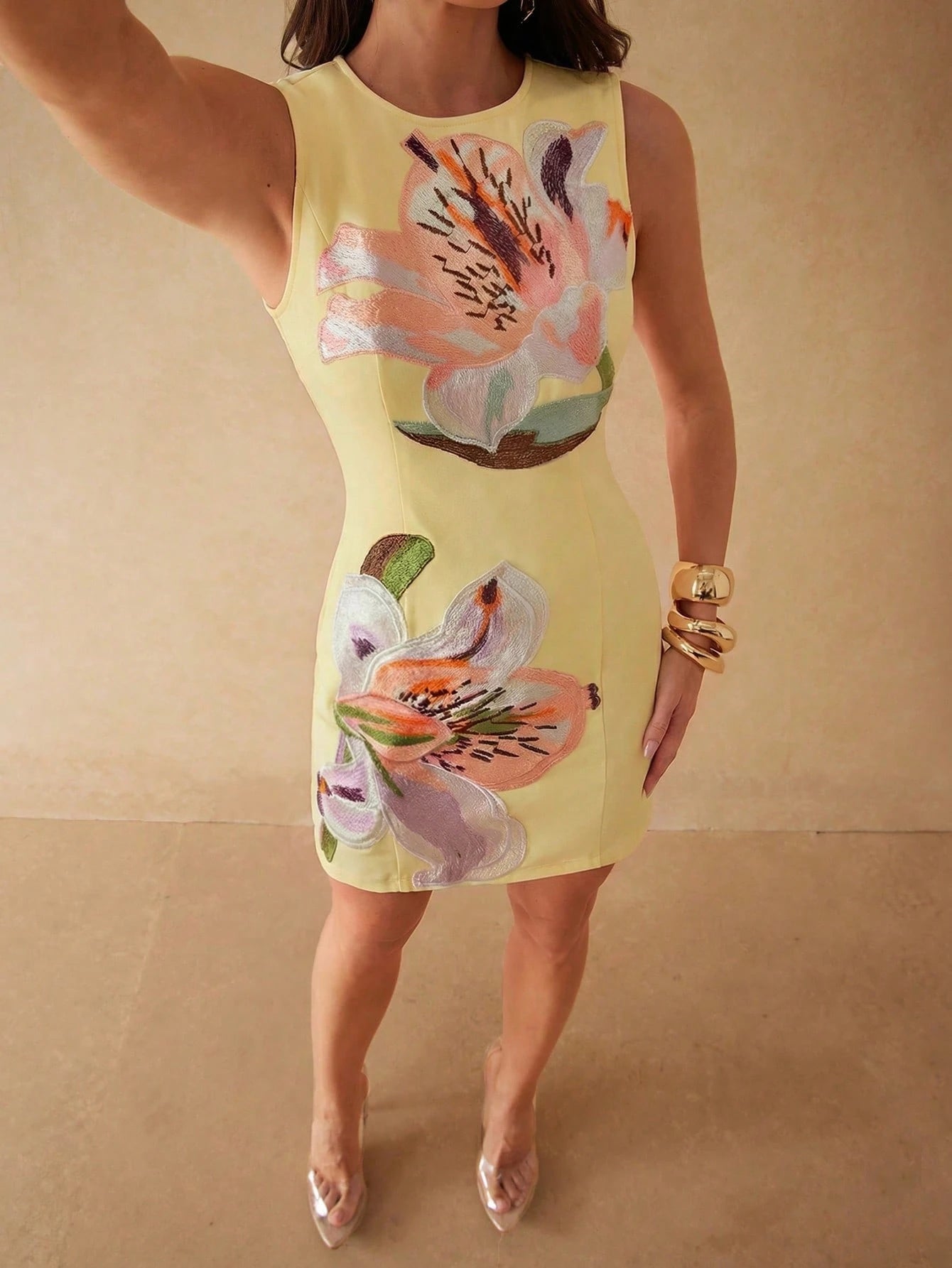 Silquee Women's Floral Print Round Neck Sleeveless Casual Mini Dress,Summer Dresses For Women - image 6