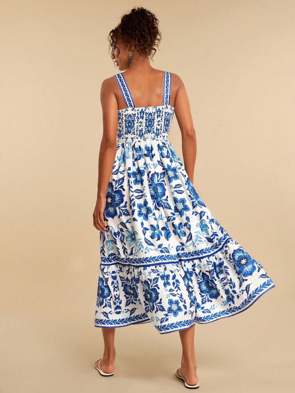 Travachic White And Blue Floral,Summer,Boho,Holiday,Tea Party,Holiday