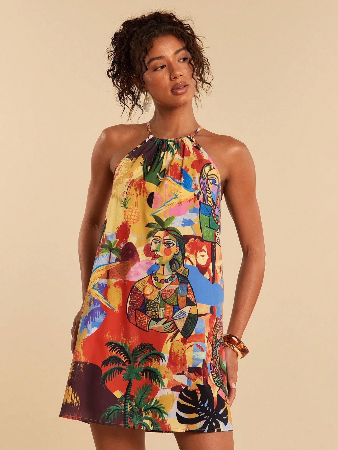 Travachic Woven Plaid Vacation Short Dress For Women Beach Vacation
