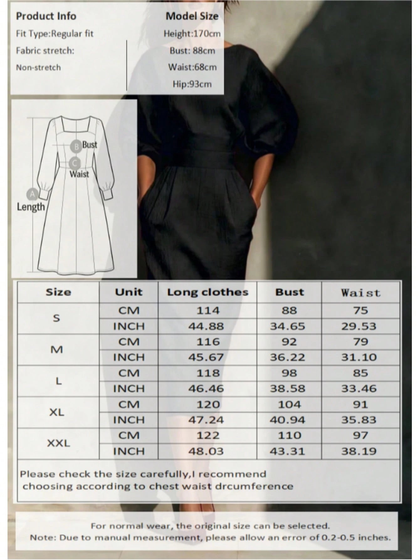 Fashionable Women's Casual Mid-Length Dress, Boat Neck Design, Three-Quarter Sleeves, Straight Hem Elegant - image 5