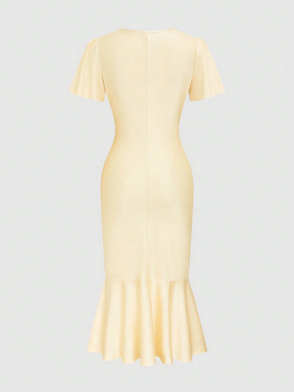Elenzga Elegant White Lace Printed V-Neck Short Sleeve Bodycon