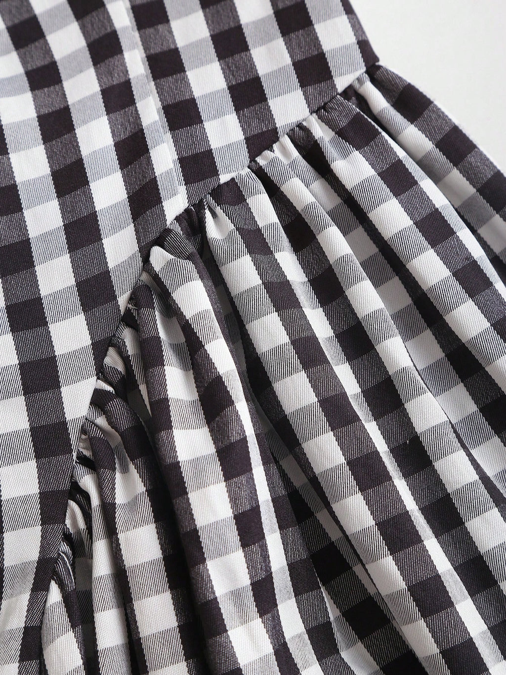Sweetra French Romantic Plaid Flared Skirt Sweet Puff Dress Spaghetti