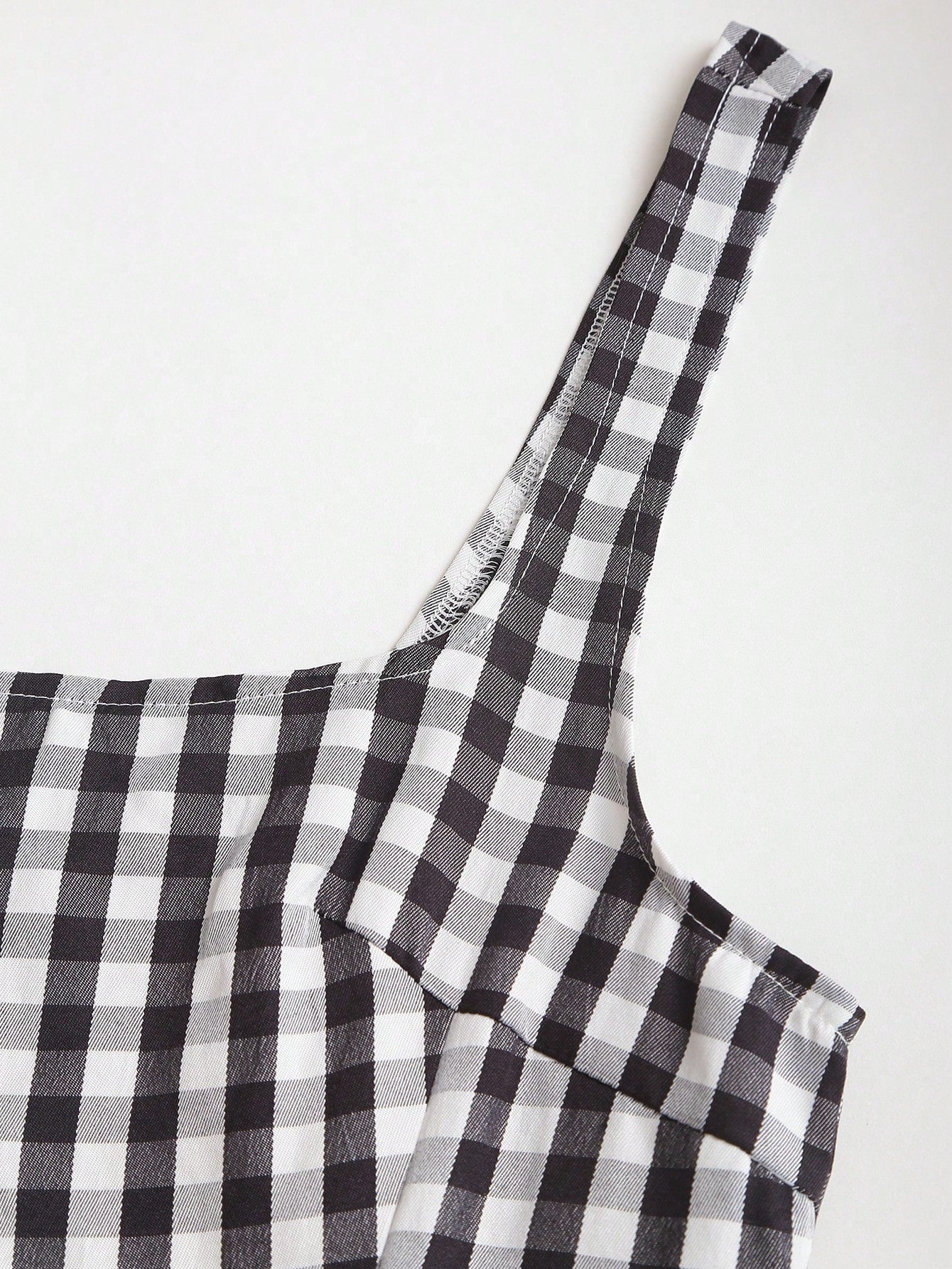 Sweetra French Romantic Plaid Flared Skirt Sweet Puff Dress Spaghetti