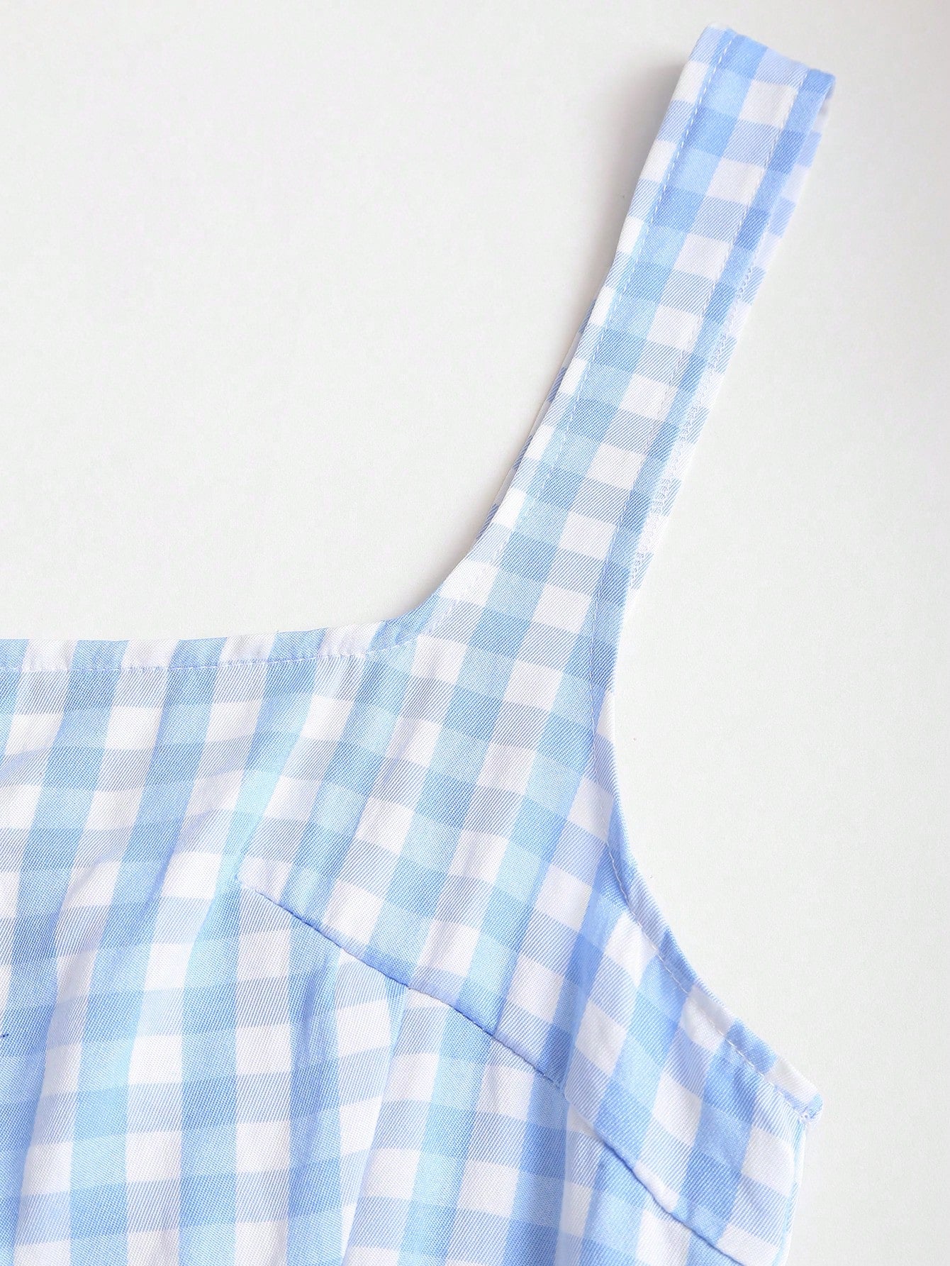 Sweetra French Romantic Plaid Flared Skirt Sweet Puff Dress Spaghetti