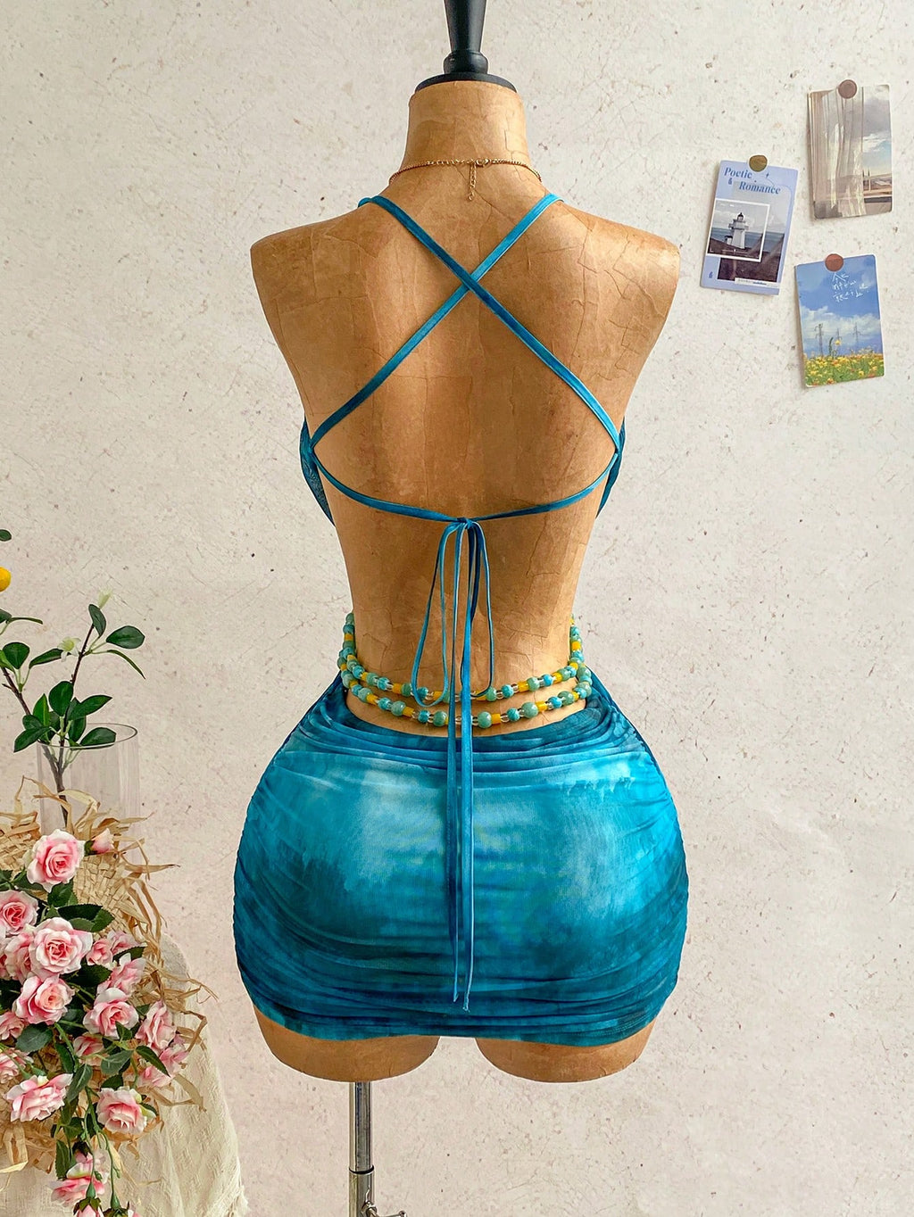 Ure Wave Women's Steel Blue Summer Casual Holiday Vacation Mesh Knit