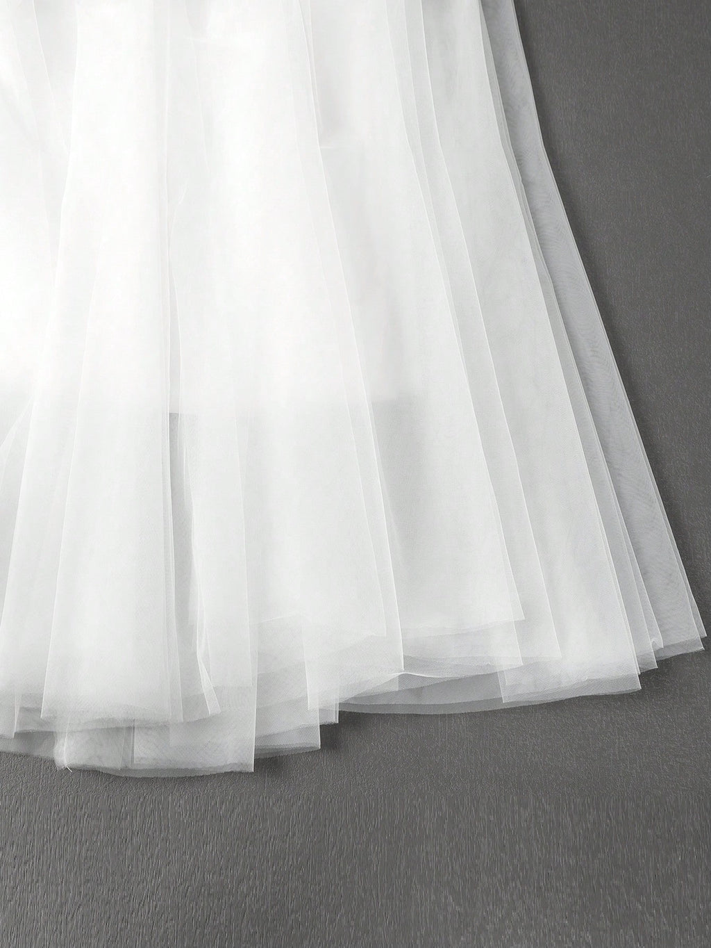 Women's Wedding Dress, Embroidered Lace Sleeveless + Mesh Design, Formal Evening Gown, Celebration Dress White - image 6
