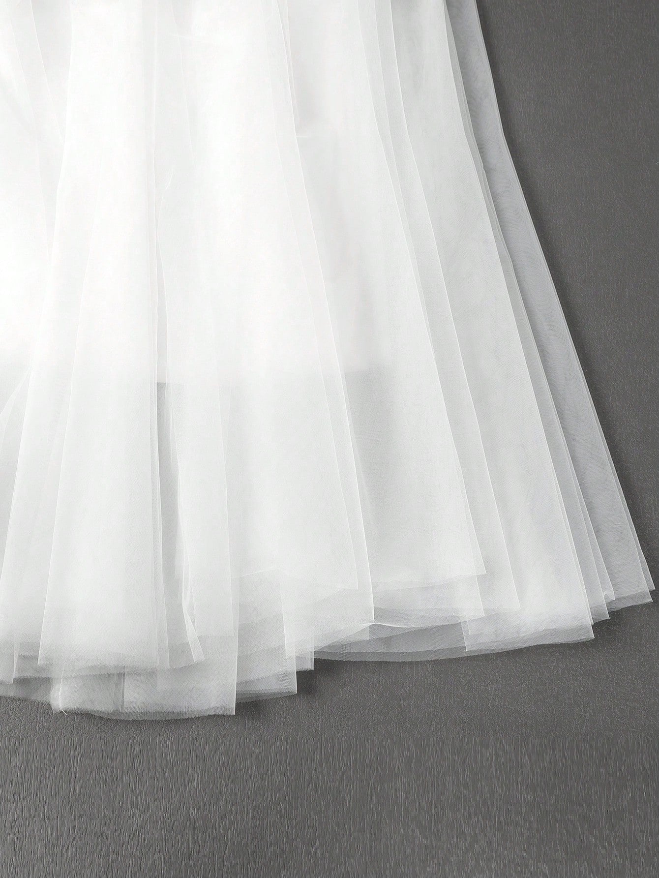 Women's Wedding Dress, Embroidered Lace Sleeveless + Mesh Design, Formal Evening Gown, Celebration Dress White - image 6