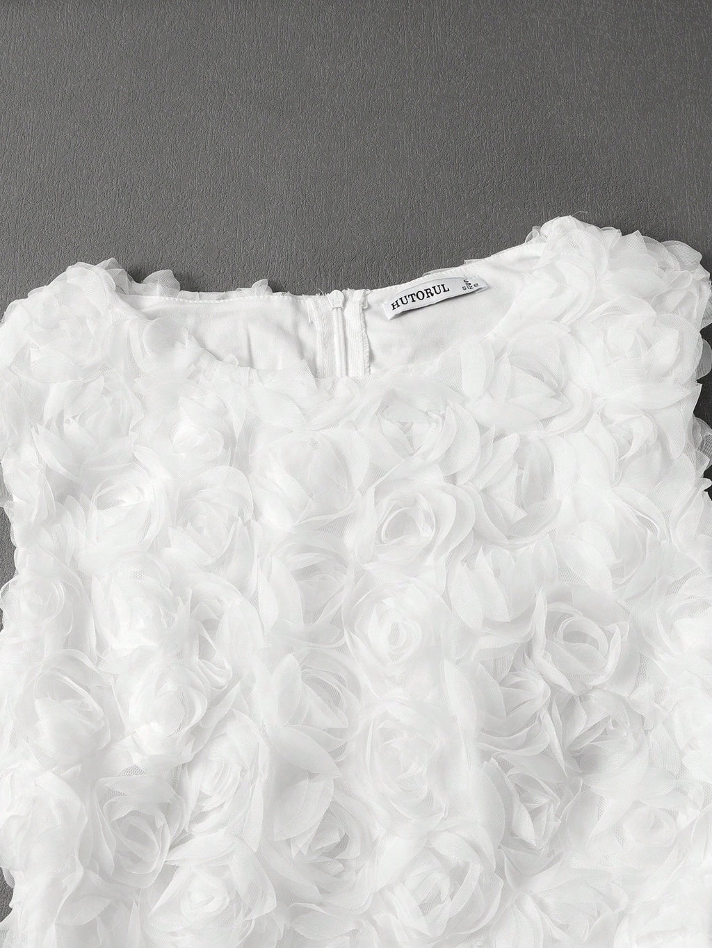 Women's Wedding Dress, Embroidered Lace Sleeveless + Mesh Design, Formal Evening Gown, Celebration Dress White - image 3