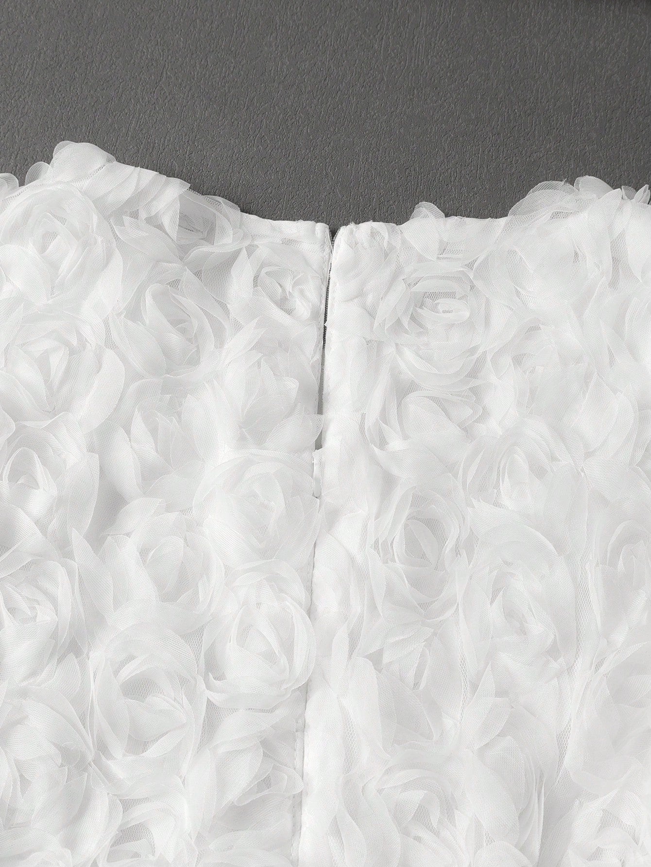 Women's Wedding Dress, Embroidered Lace Sleeveless + Mesh Design, Formal Evening Gown, Celebration Dress White - image 7
