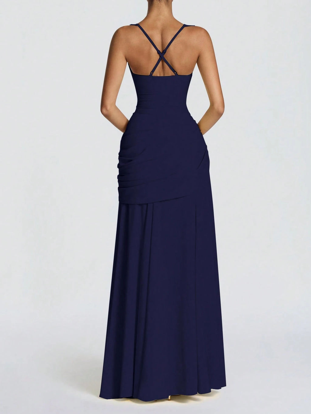 Yellow Elegant Strapless Summer Fitted Dress, Casual Backless Sleeveless Pleated Party Club Dress For Women - image 9