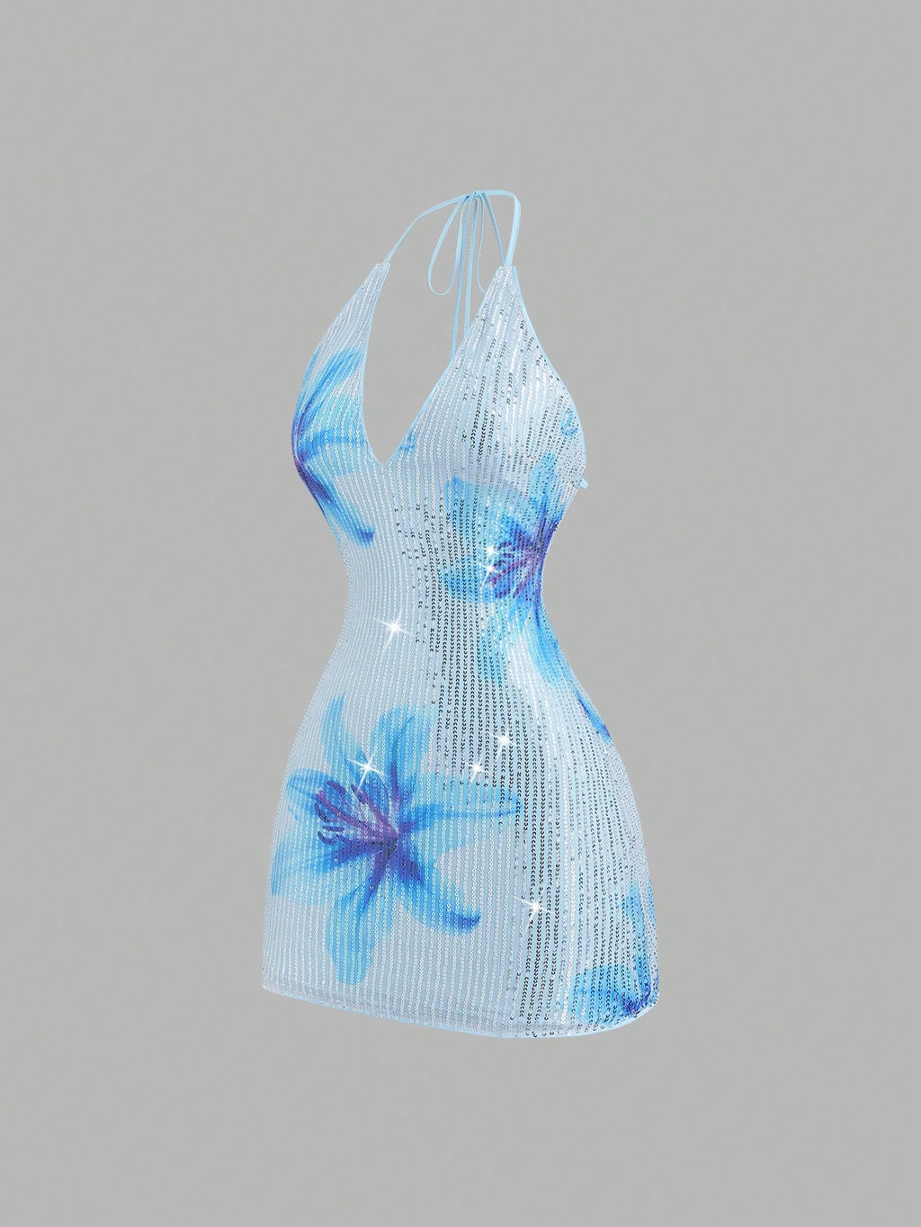 Sweetra Women's New Spring/Summer Suitable For Vacation, Party, Elegant Romantic Floral Sequin Fabric Deep - image 3