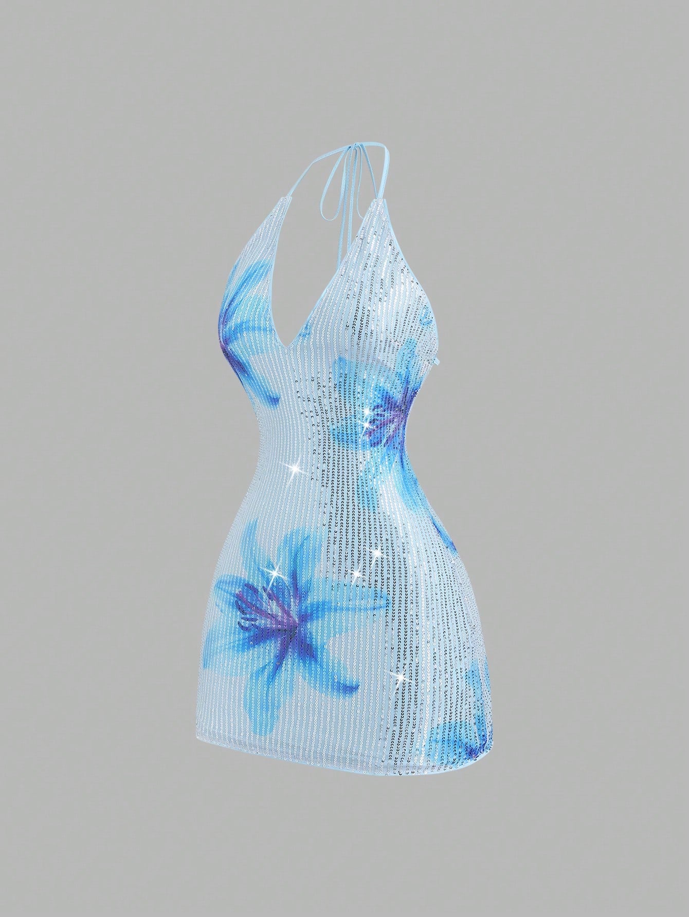 Sweetra Women's New Spring/Summer Suitable For Vacation, Party, Elegant Romantic Floral Sequin Fabric Deep - image 3