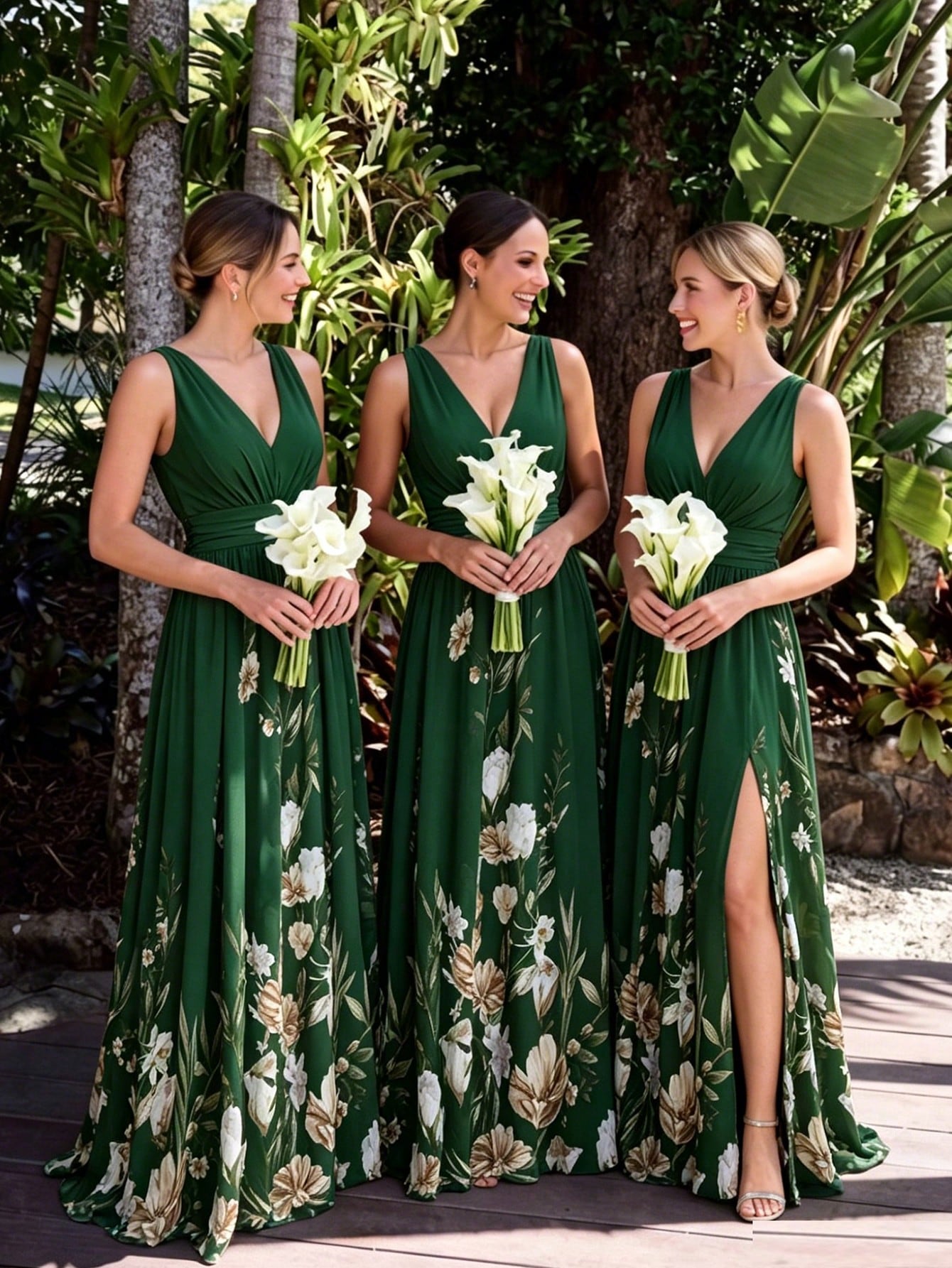 XUCTHHC Elegant V-Neck Sleeveless Chiffon A-Line Blue Bridesmaid Dress, Formal Evening Gown, Suitable For - image 3