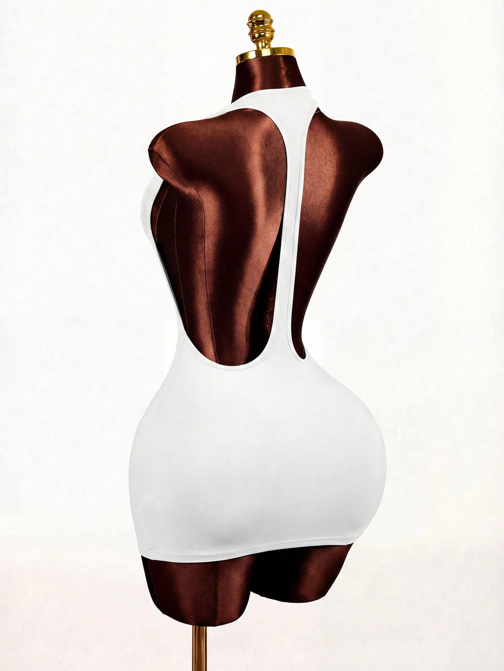 BamGleam 2026 Summer White Bandage Club Bodycon Short Dress,Back