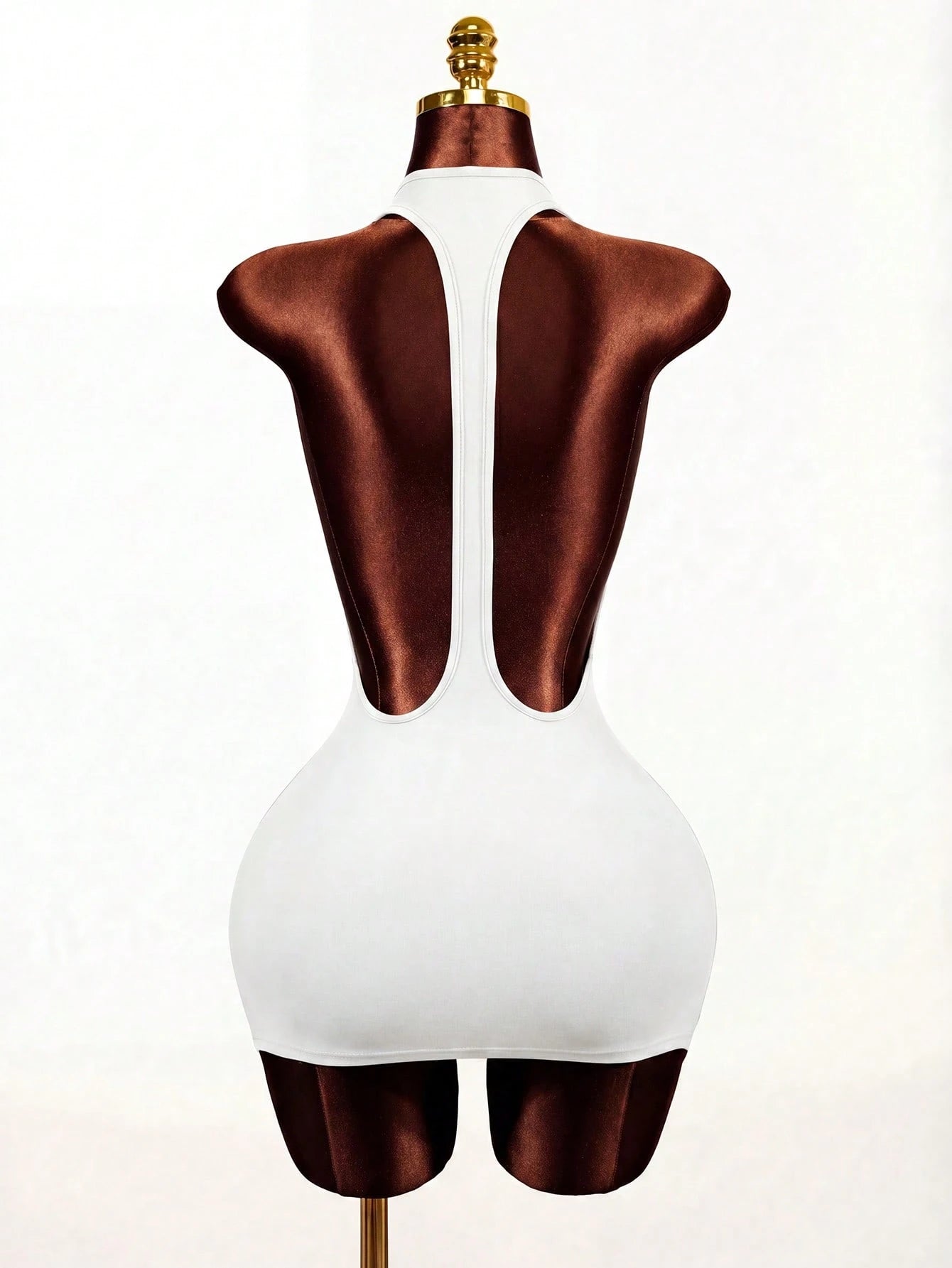 BamGleam 2026 Summer White Bandage Club Bodycon Short Dress,Back