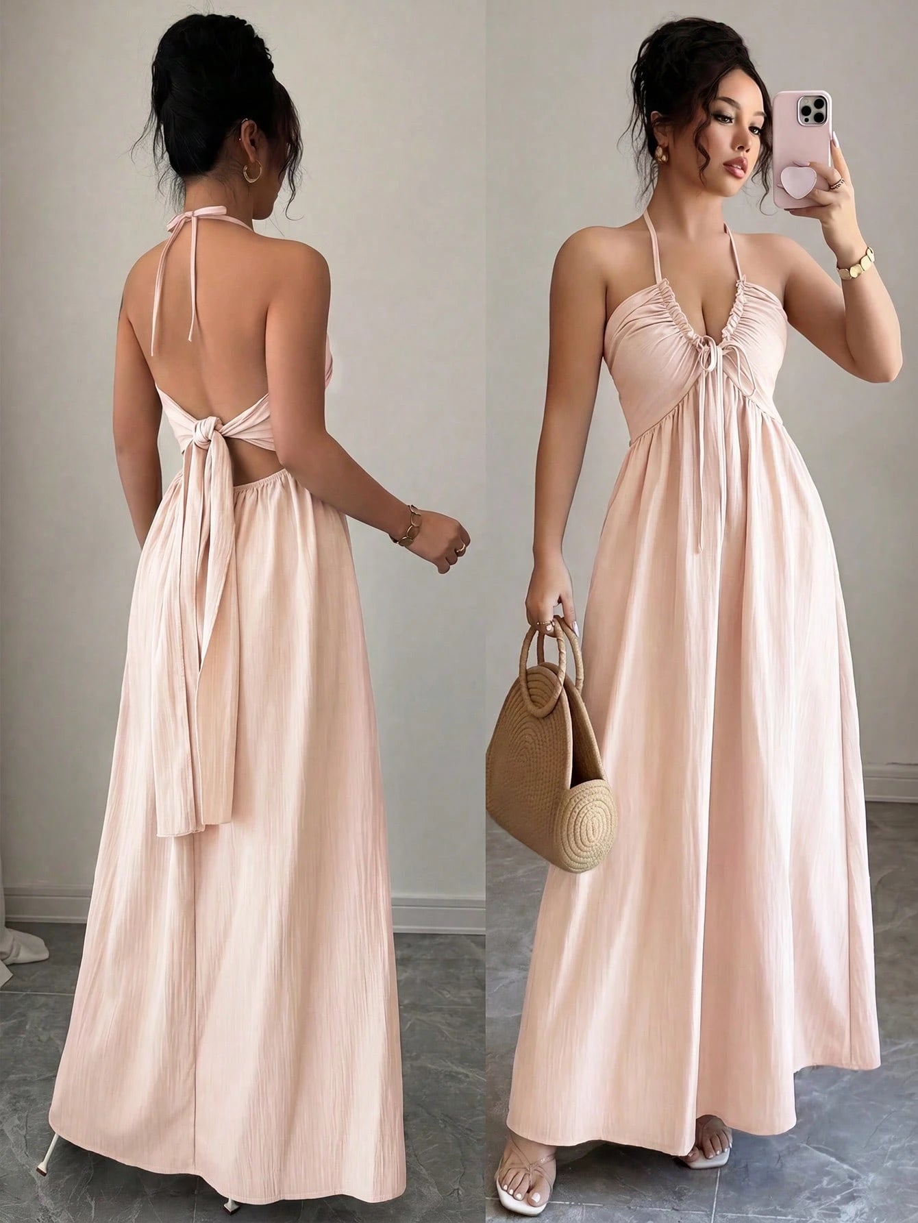 Rafferiza Women's Summer Sexy Beach Vacation Style Solid Color Halter