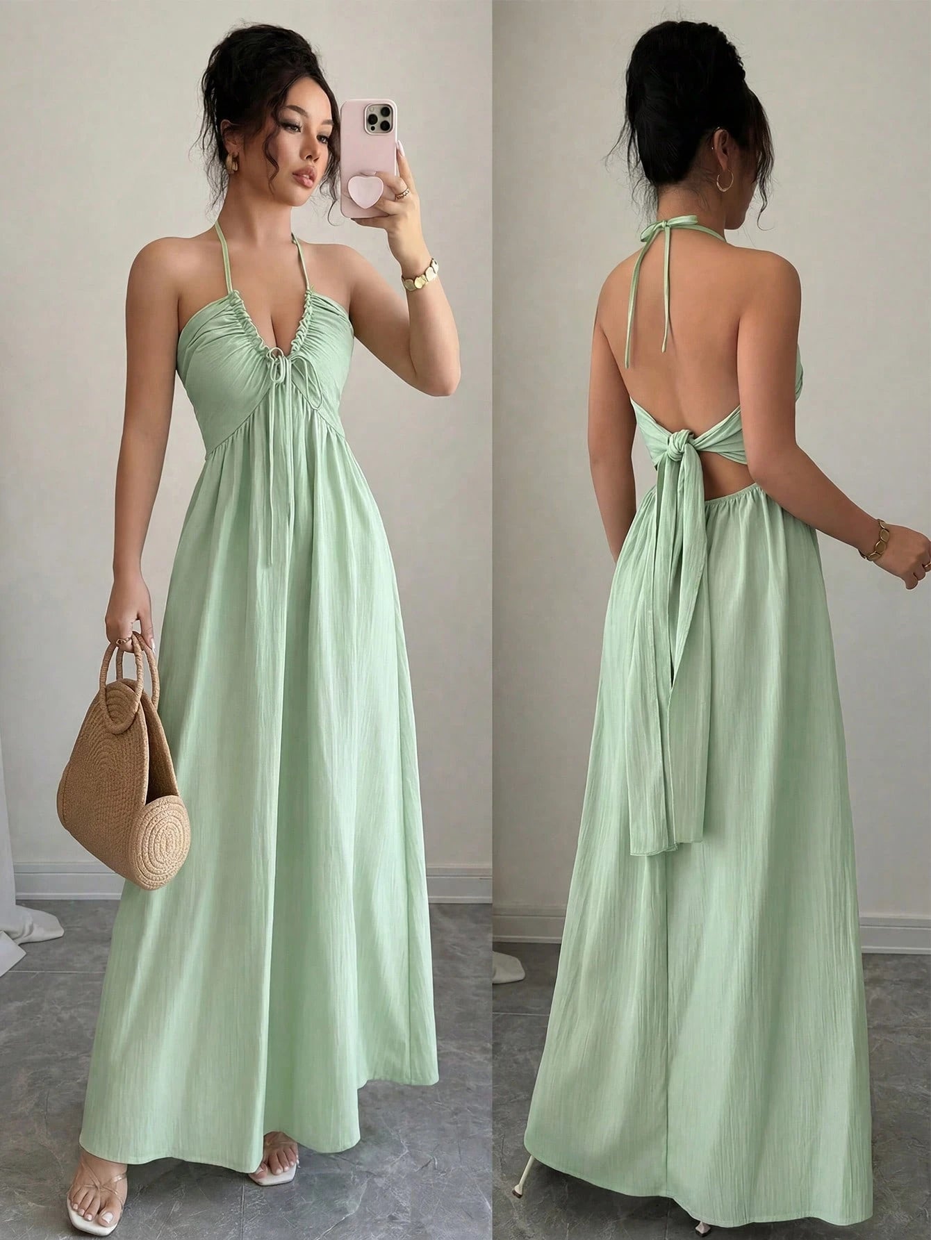 Rafferiza Women's Summer Sexy Beach Vacation Style Solid Color Halter