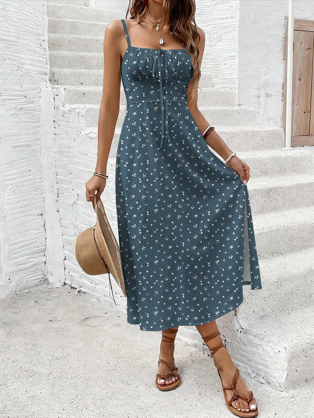 Frenchy Women's Spaghetti Strap Striped Pattern Sexy Hot Girl High
