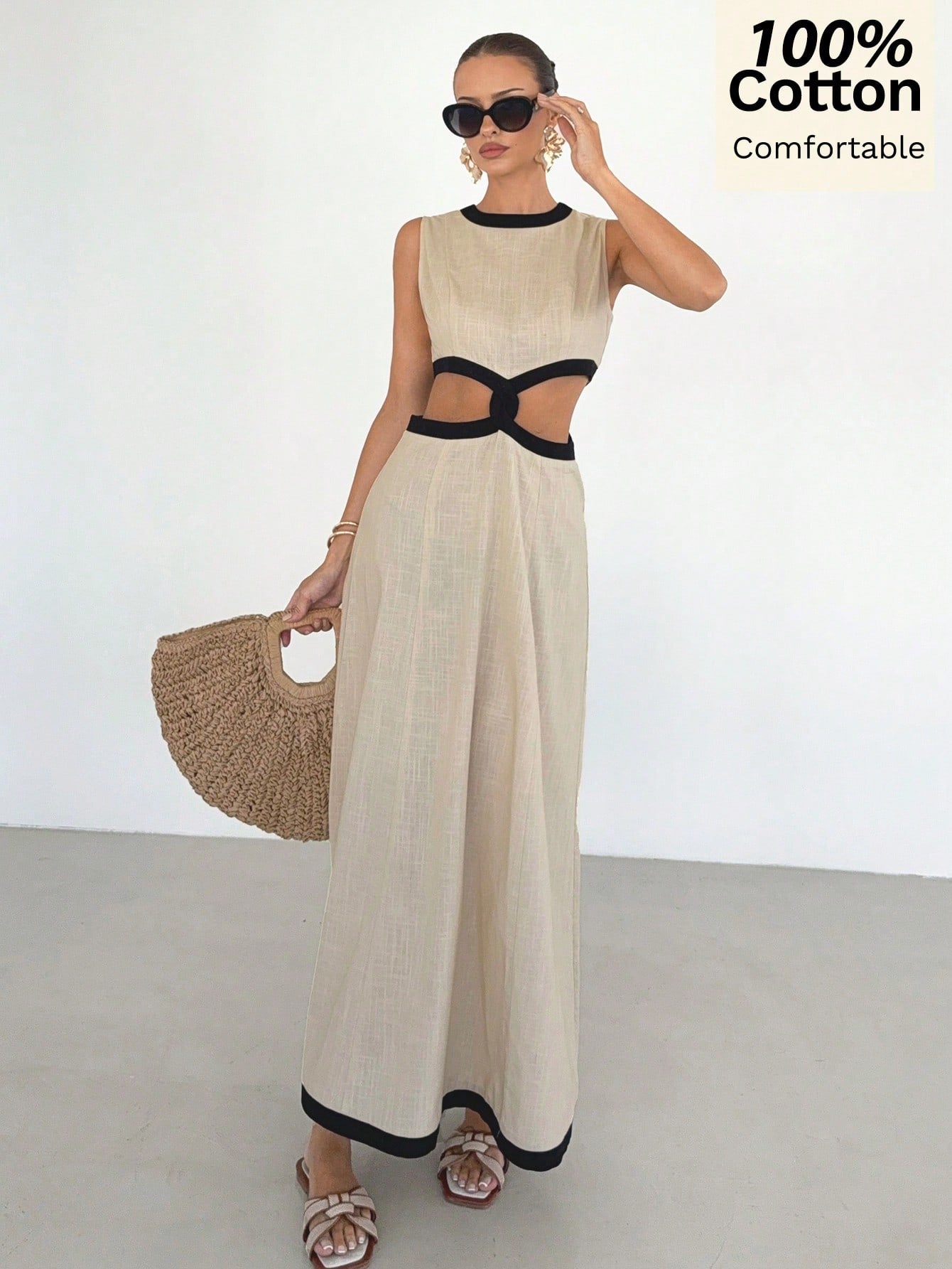 Siren Gaze 100 Pure Cotton Black And Silver Summer Sleeveless