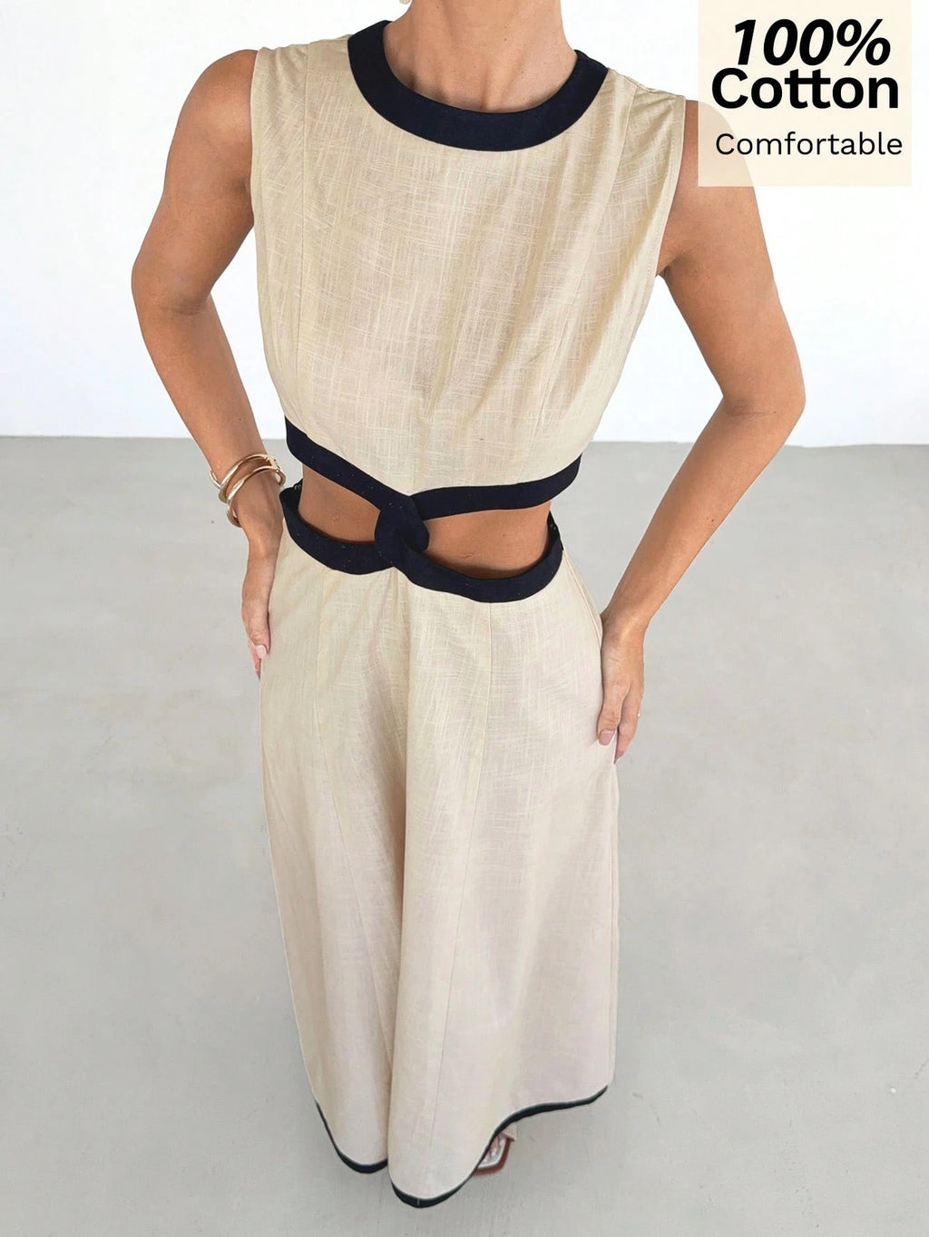 Siren Gaze 100 Pure Cotton Black And Silver Summer Sleeveless