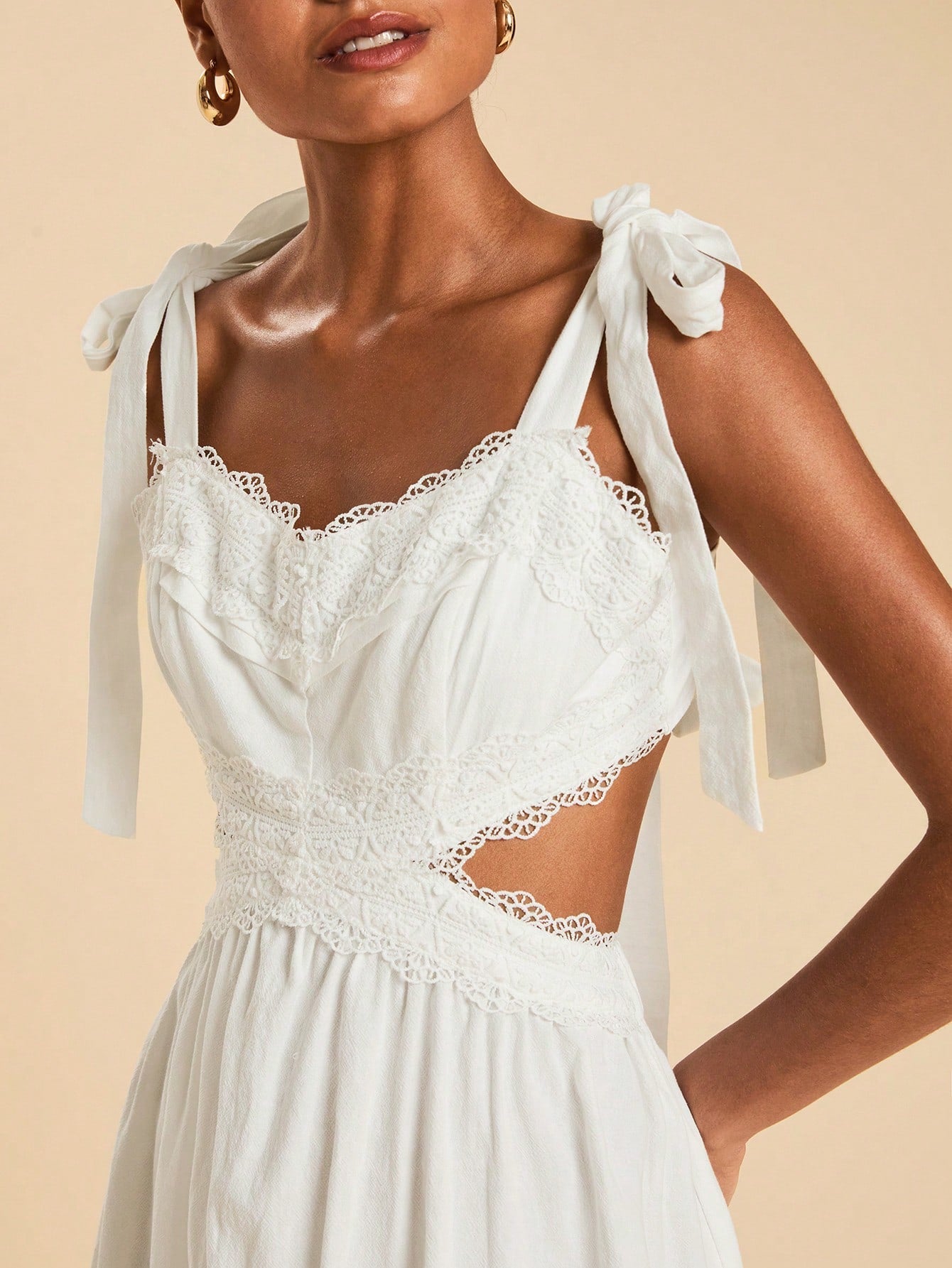 Travachic Women's Elegant Tropical Boho Casual White Summer Dress