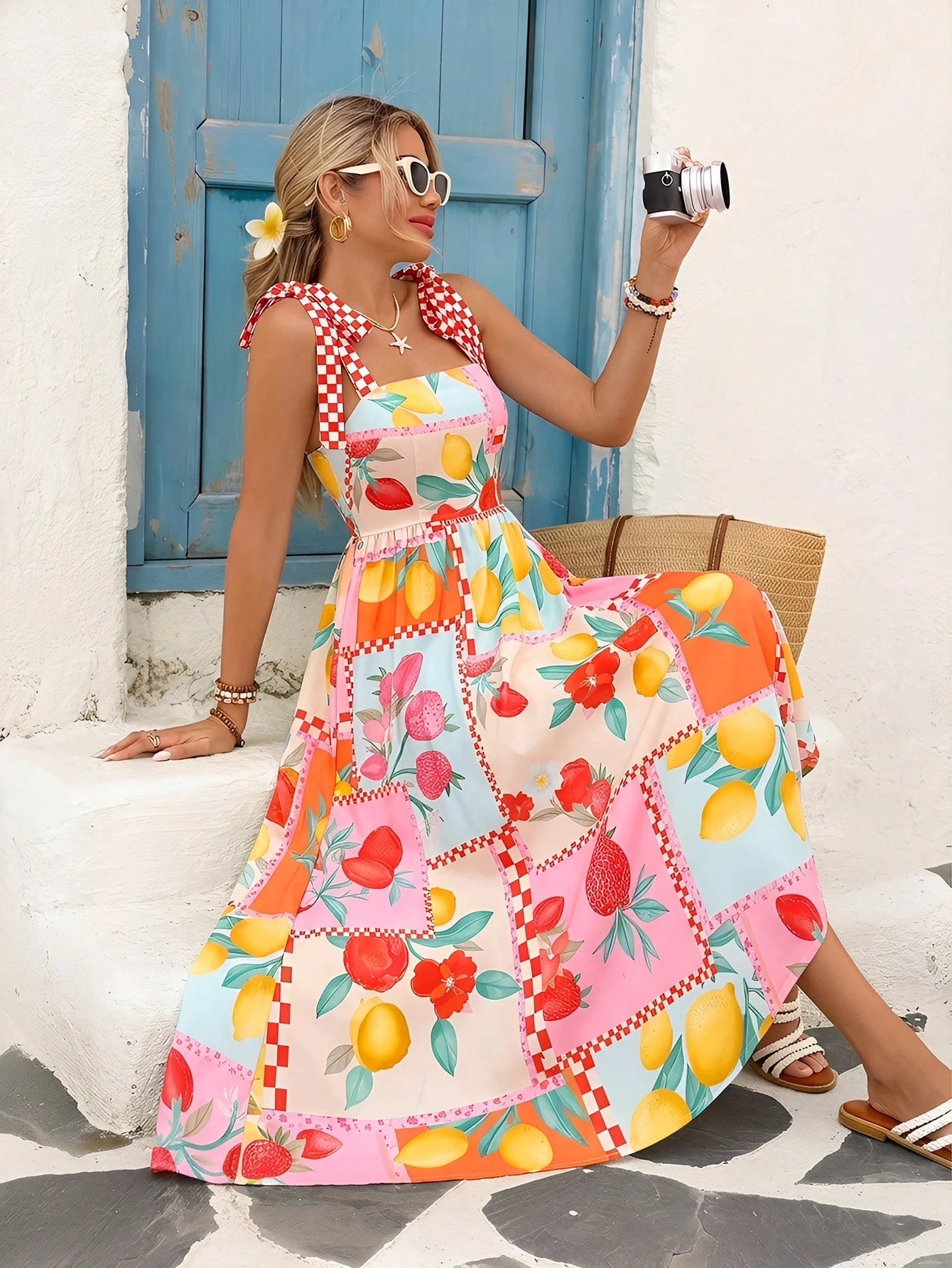 Vivid Eden Women's Pink Floral Boho Summer Beach Vacation Holiday