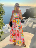 Vivid Eden Women's Pink Floral Boho Summer Beach Vacation Holiday