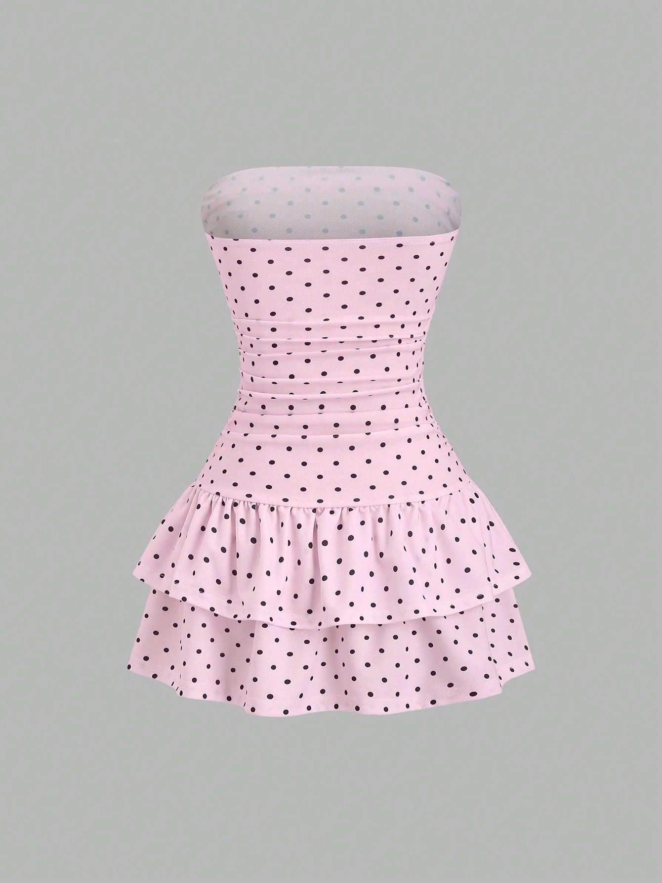 Sweetra Black And White Polka Dot Summer Cute Picnic Dress,French