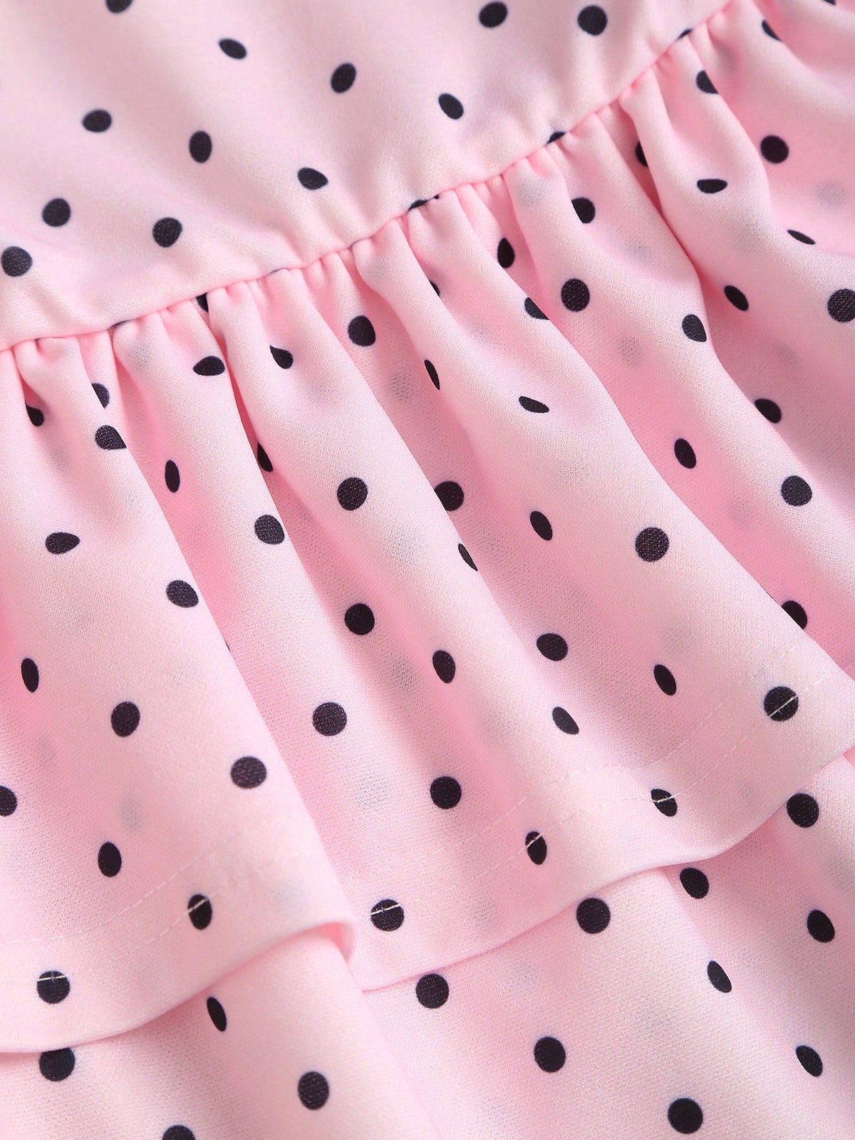 Sweetra Black And White Polka Dot Summer Cute Picnic Dress,French Strapless Bodycon Cinched Waist Tiered Hem - image 9