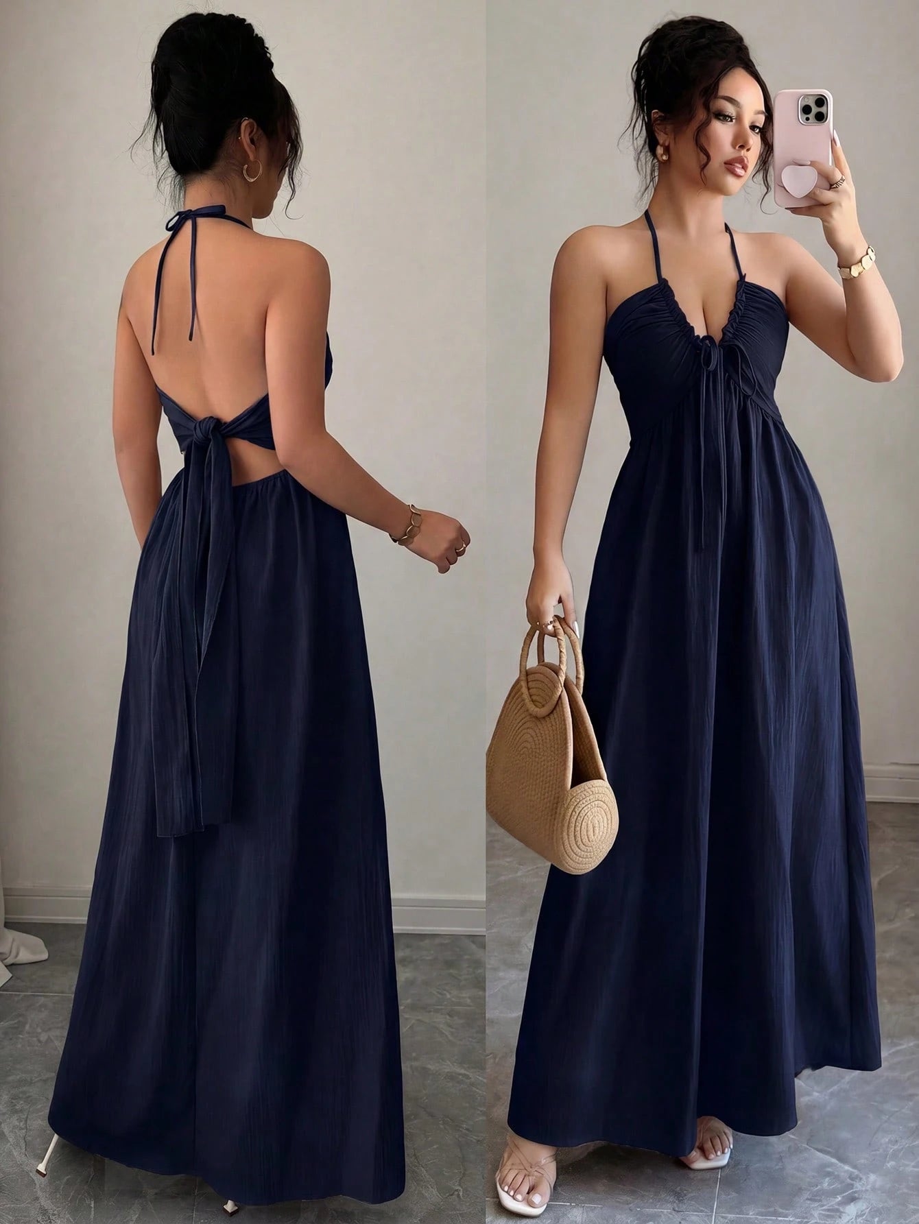 Rafferiza Women's Summer Sexy Beach Vacation Style Solid Color Halter