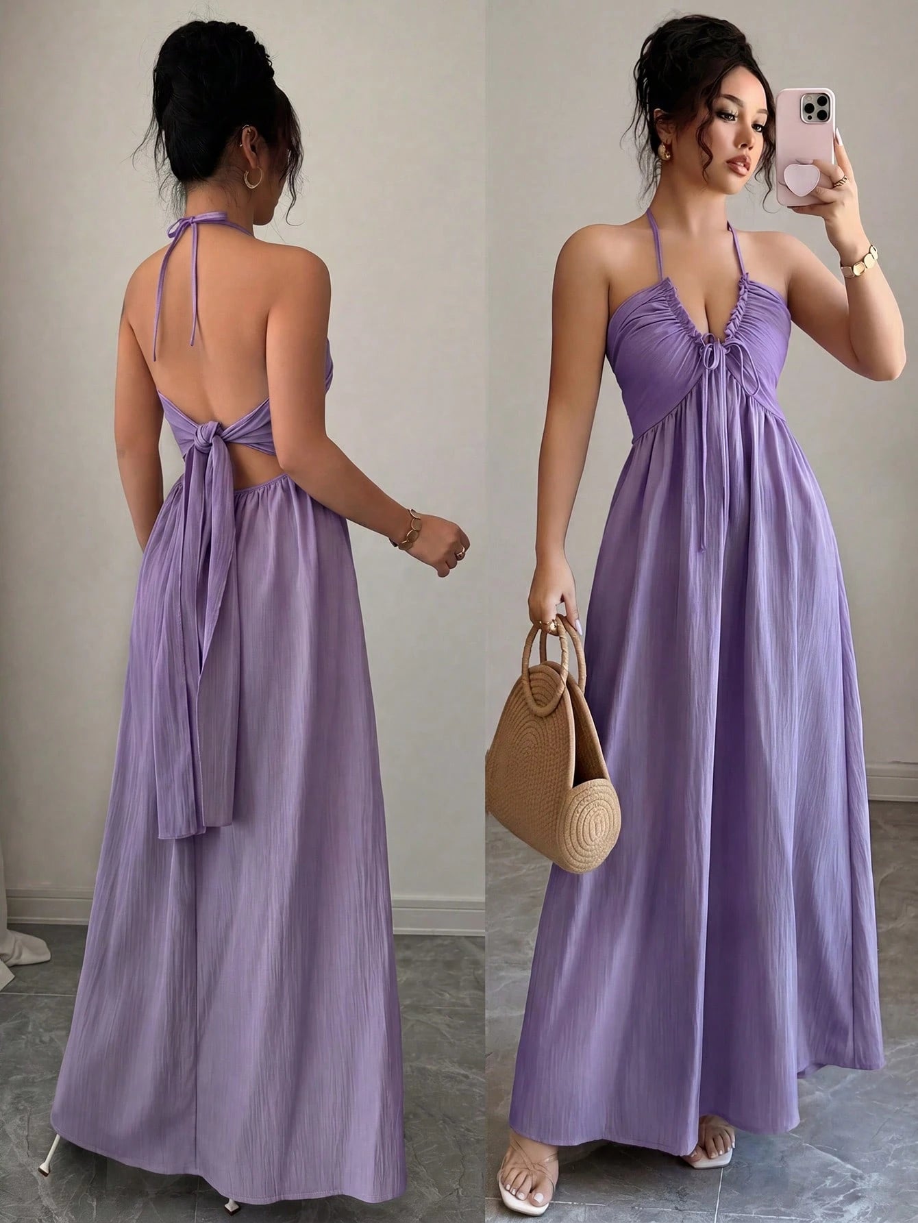 Rafferiza Women's Summer Sexy Beach Vacation Style Solid Color Halter