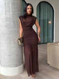 leahseptember Black Wrap Shawl Elegant Sheer Ruched Dress, Suitable