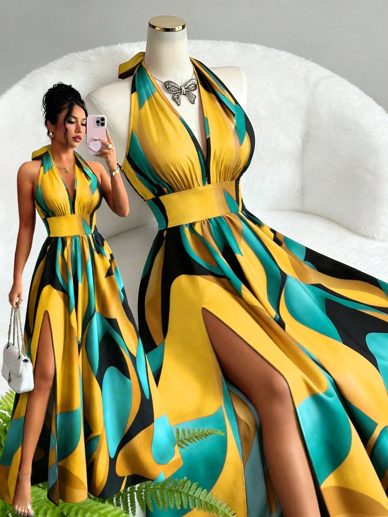 Elenzga Summer Elegant Vacation Women Dress,French Style High-End