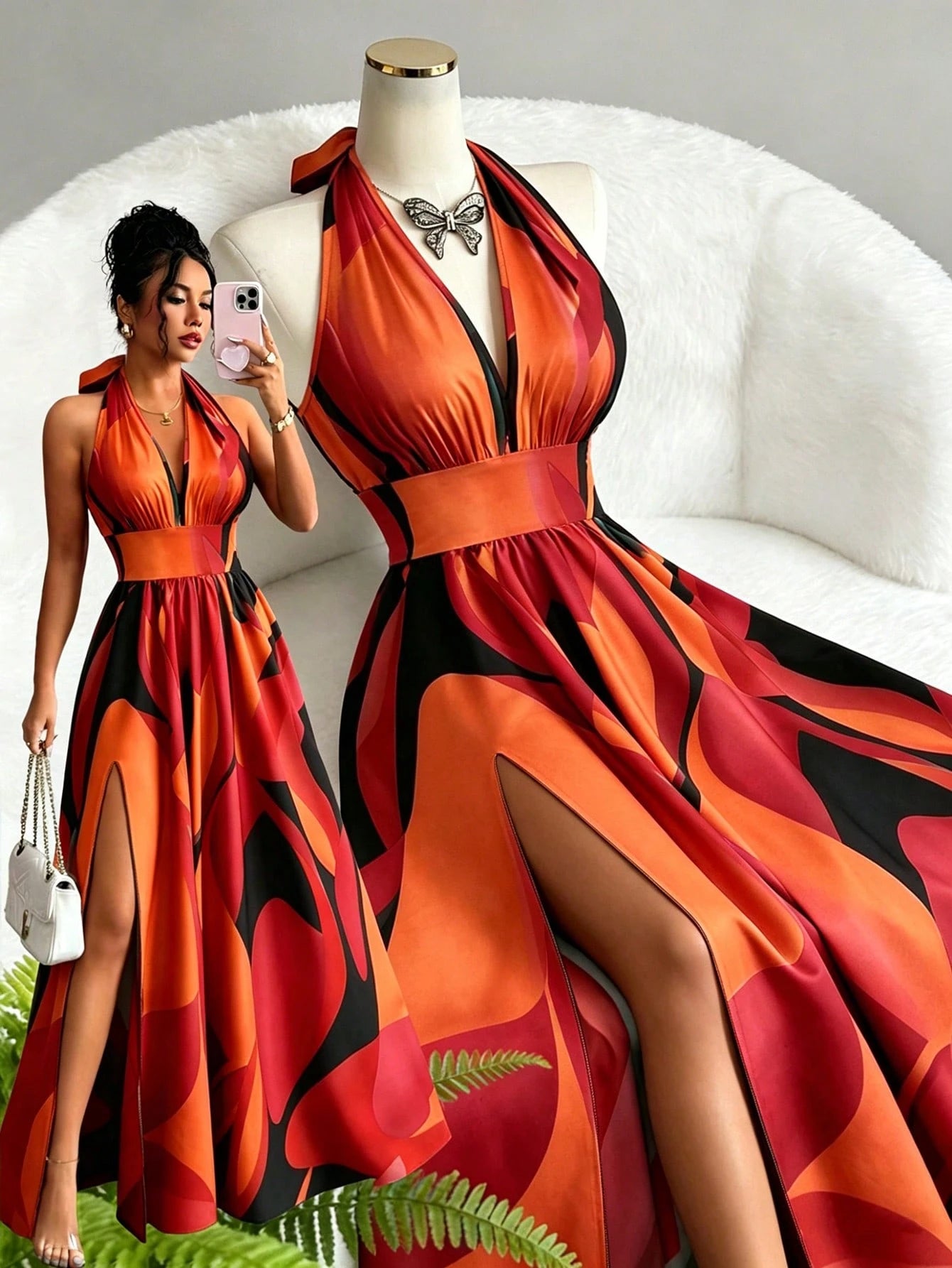 Elenzga Summer Elegant Vacation Women Dress,French Style High-End